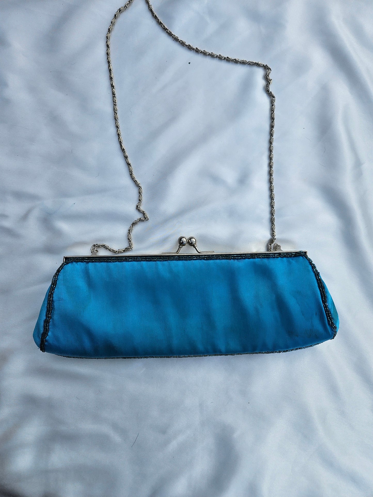 Petit sac brodé bleu