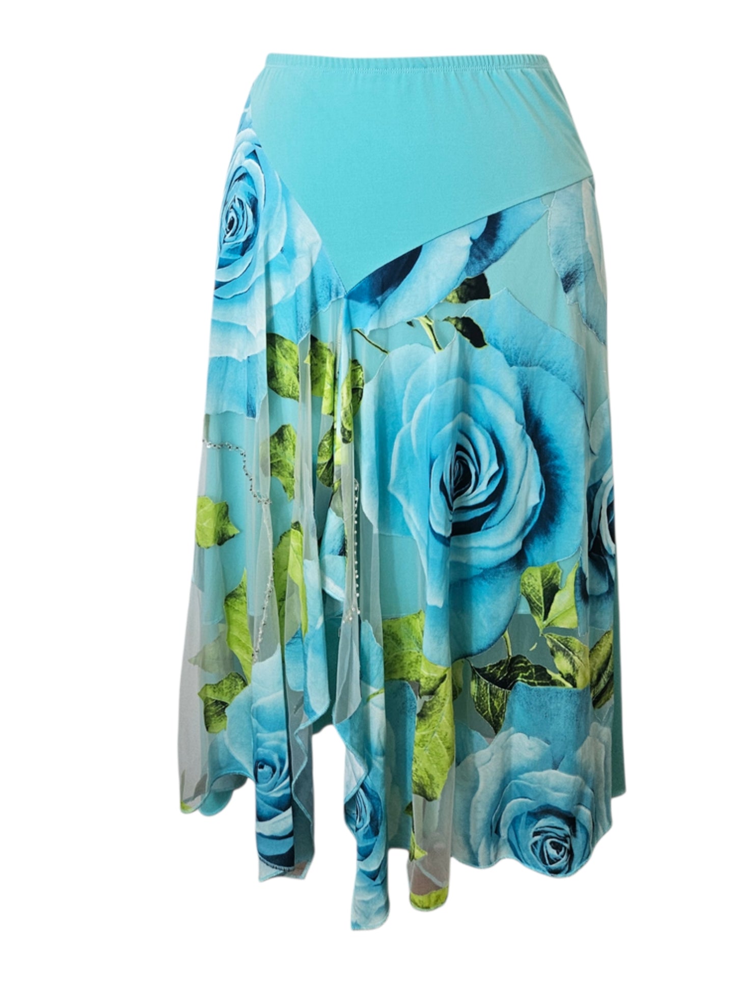 Jupe asymétrique bleue motif florale (Copie)