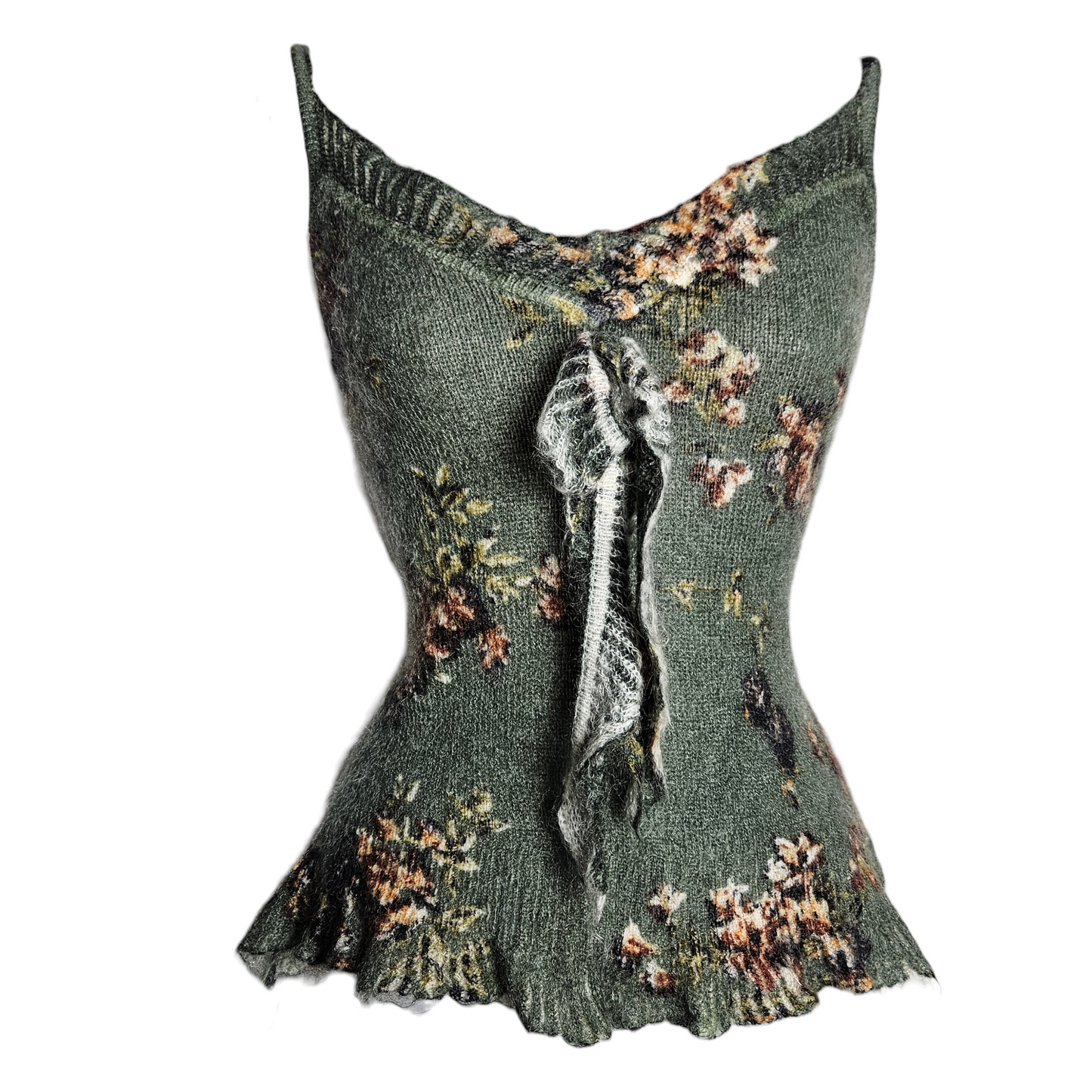 Haut en mohair motif floral