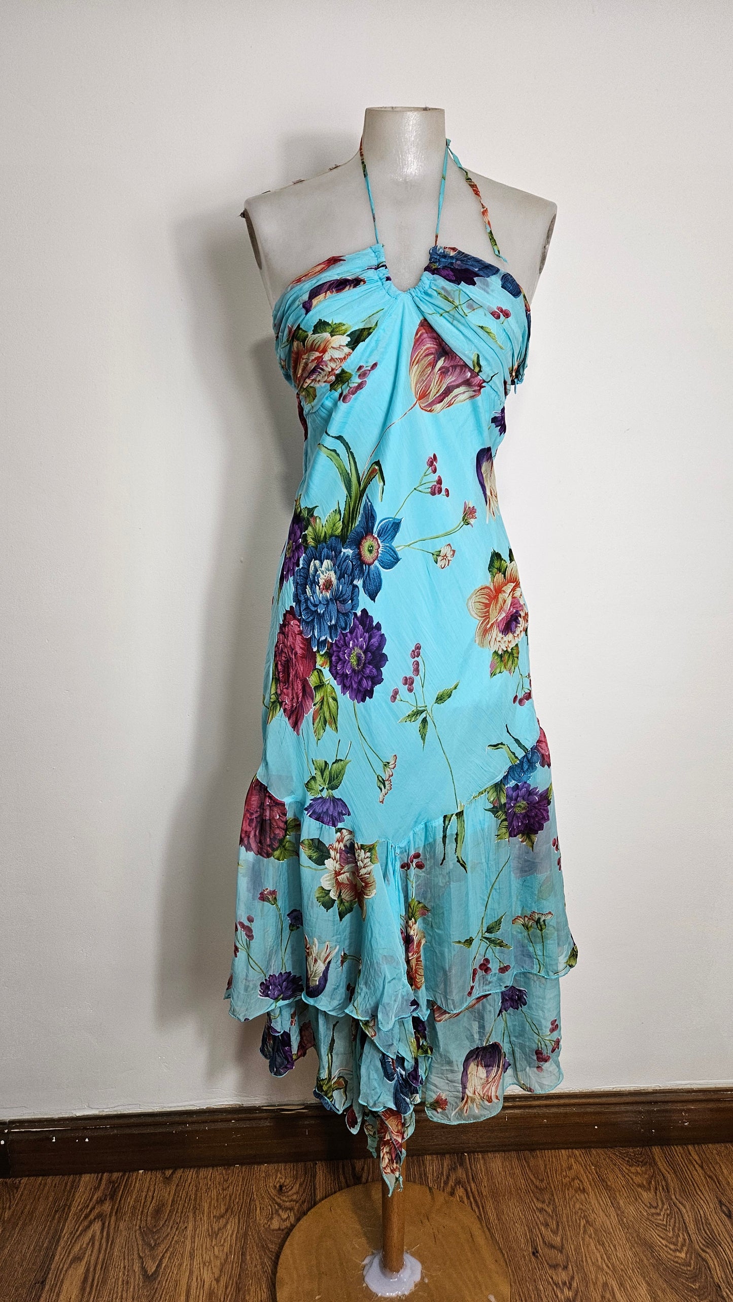 Vestido vaporoso floral azul