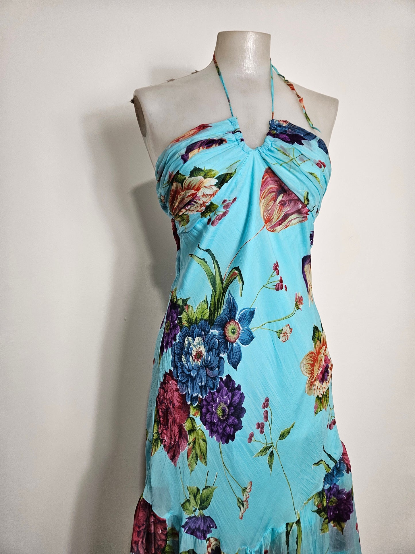 Vestido vaporoso floral azul
