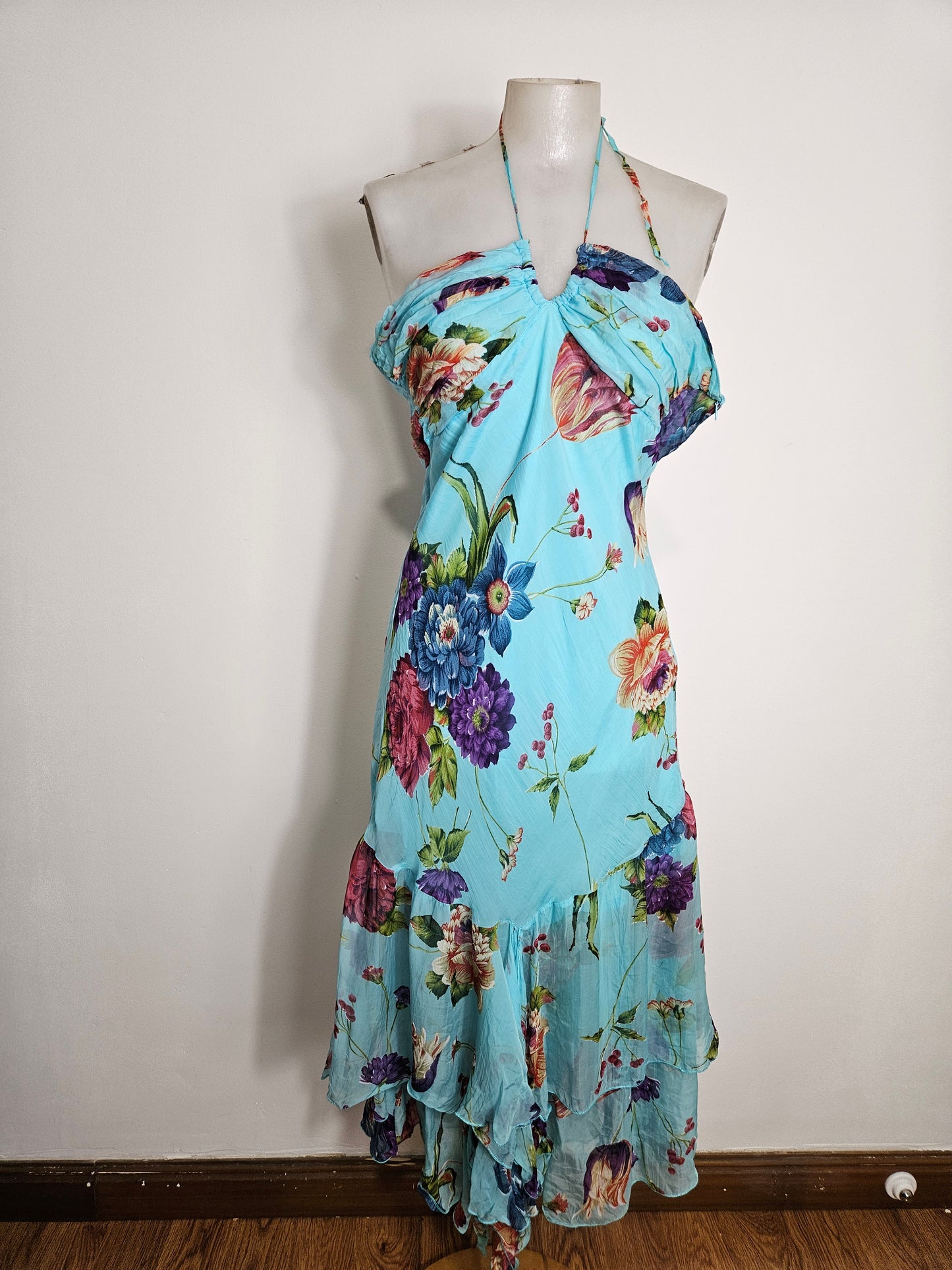 Vestido vaporoso floral azul