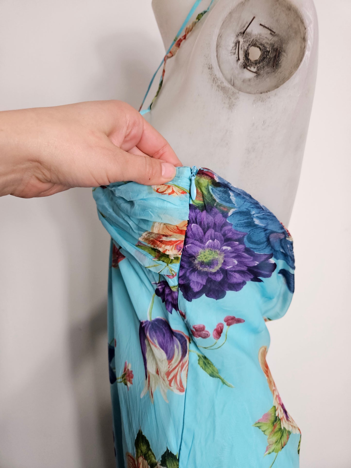 Vestido vaporoso floral azul