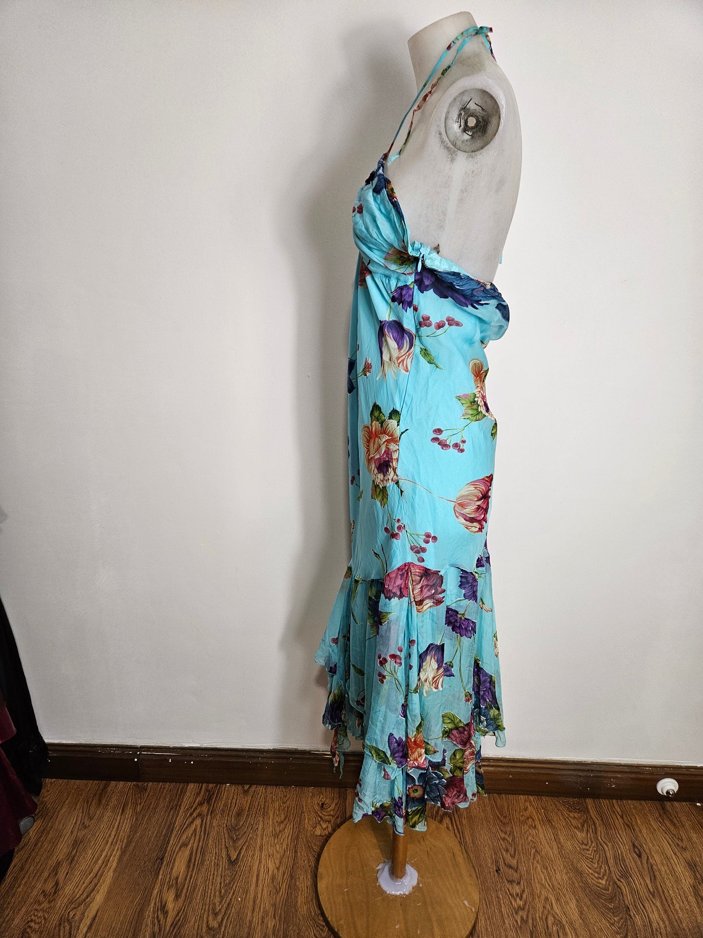 Vestido vaporoso floral azul