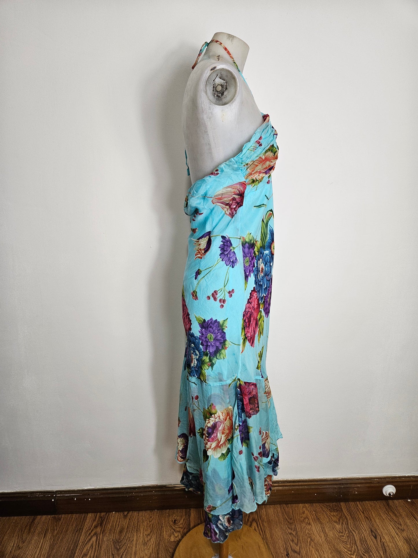 Vestido vaporoso floral azul