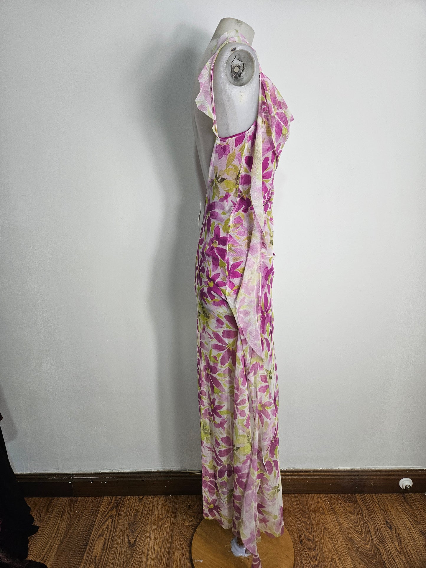 Robe fleurie rose et verte