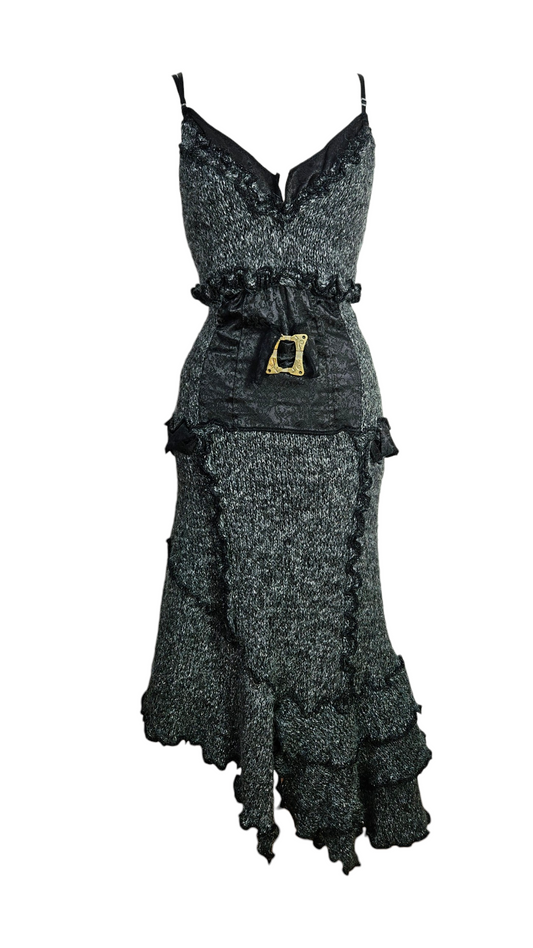 Asymmetric marl grey dress