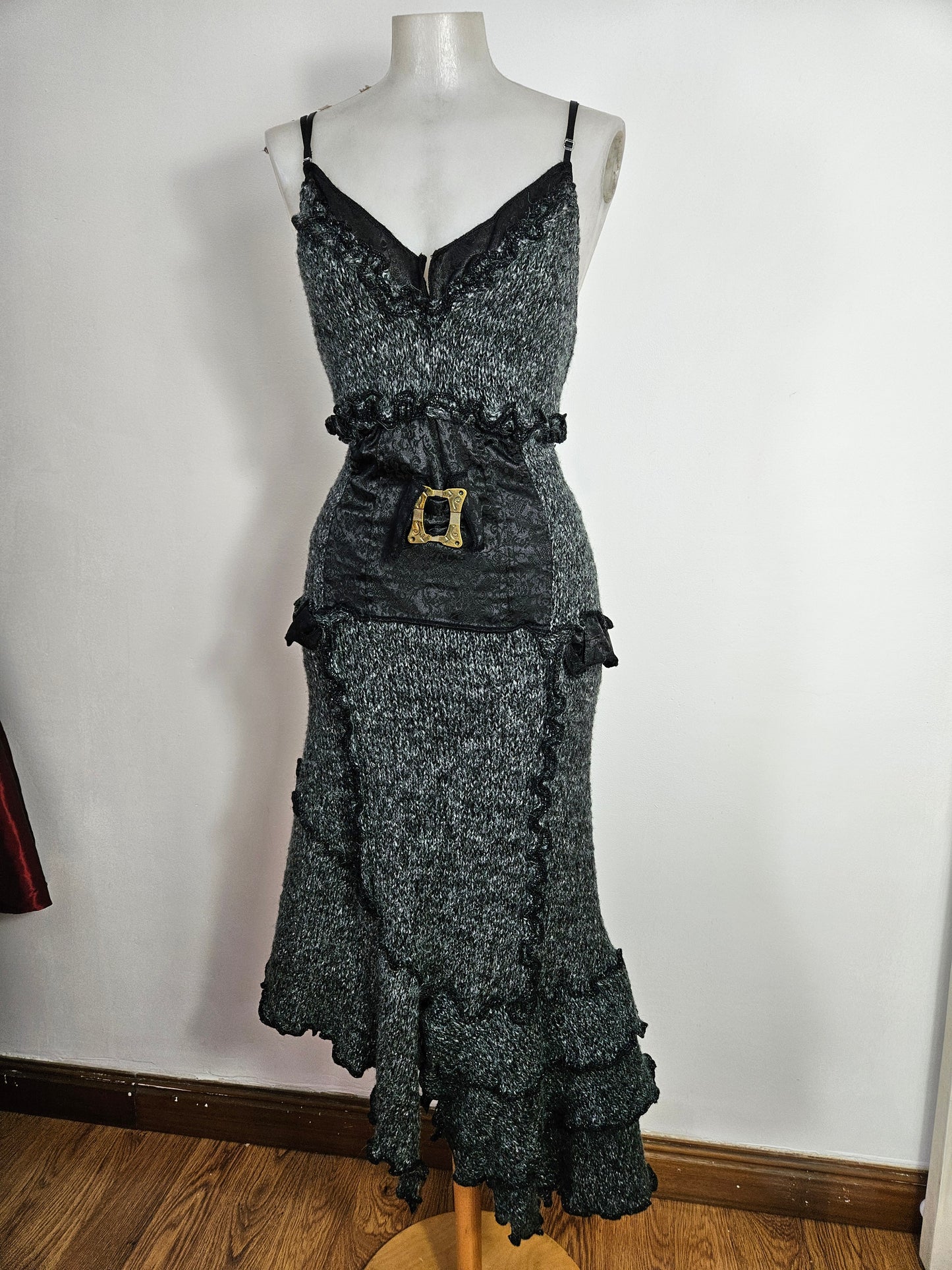 Robe asymétrique gris chiné