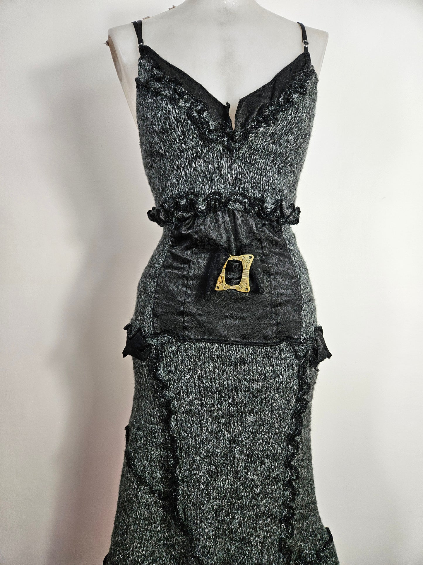 Robe asymétrique gris chiné