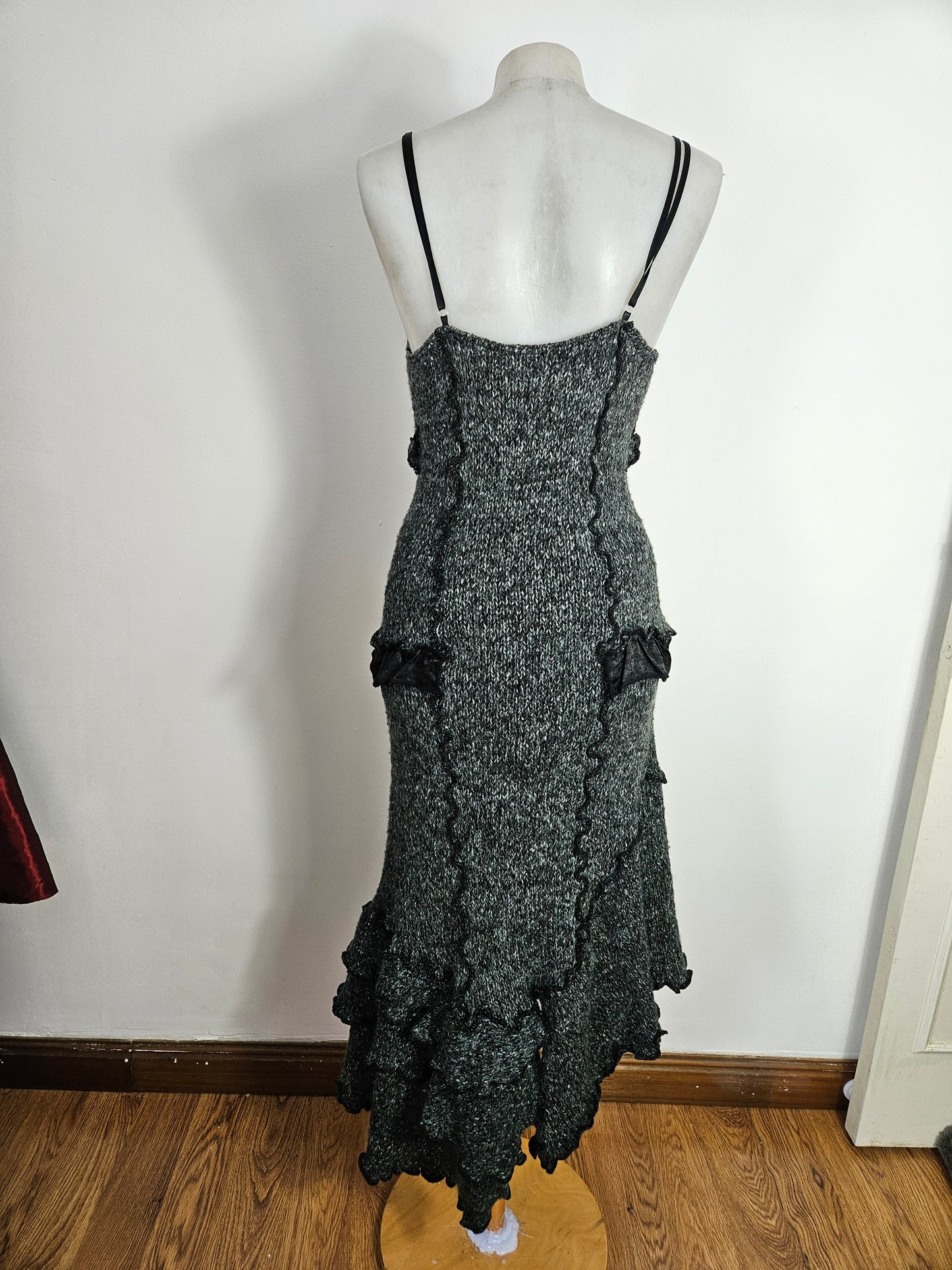 Robe asymétrique gris chiné