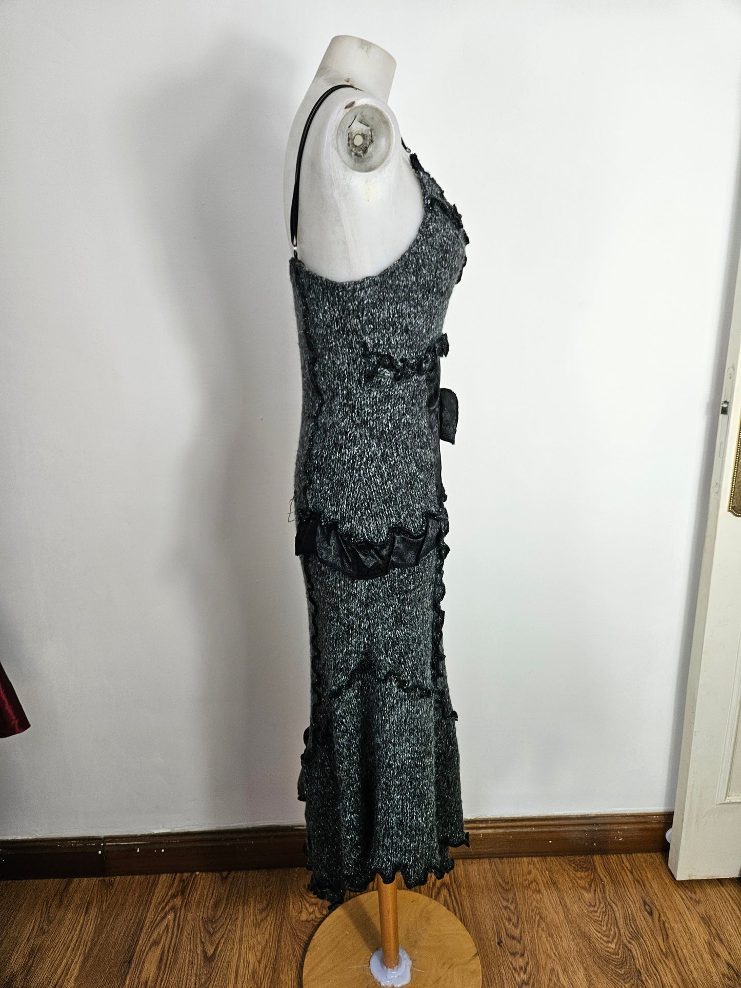 Robe asymétrique gris chiné