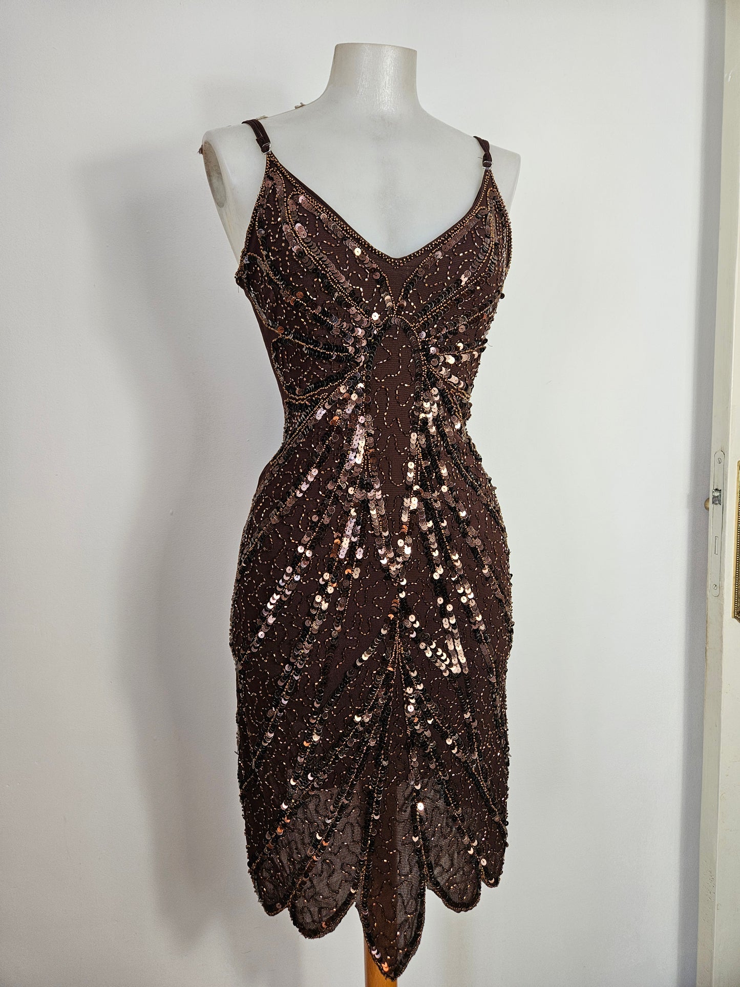 Vestido de gasa con lentejuelas Maner