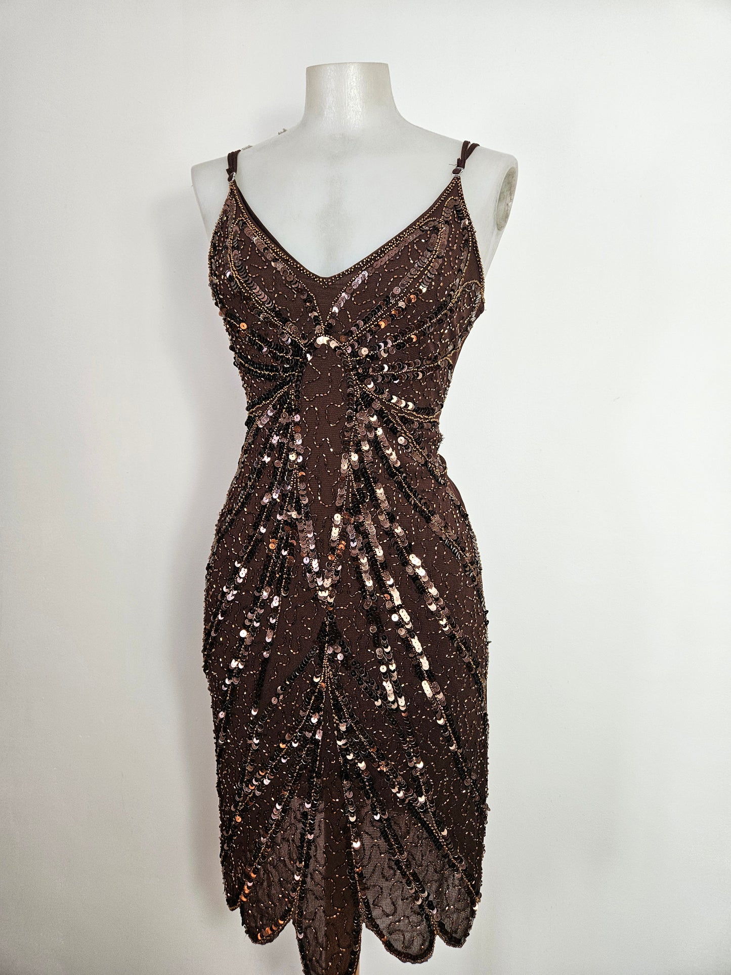 Vestido de gasa con lentejuelas Maner
