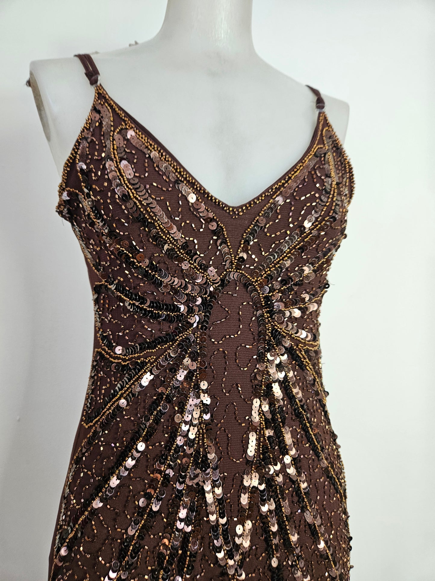 Vestido de gasa con lentejuelas Maner