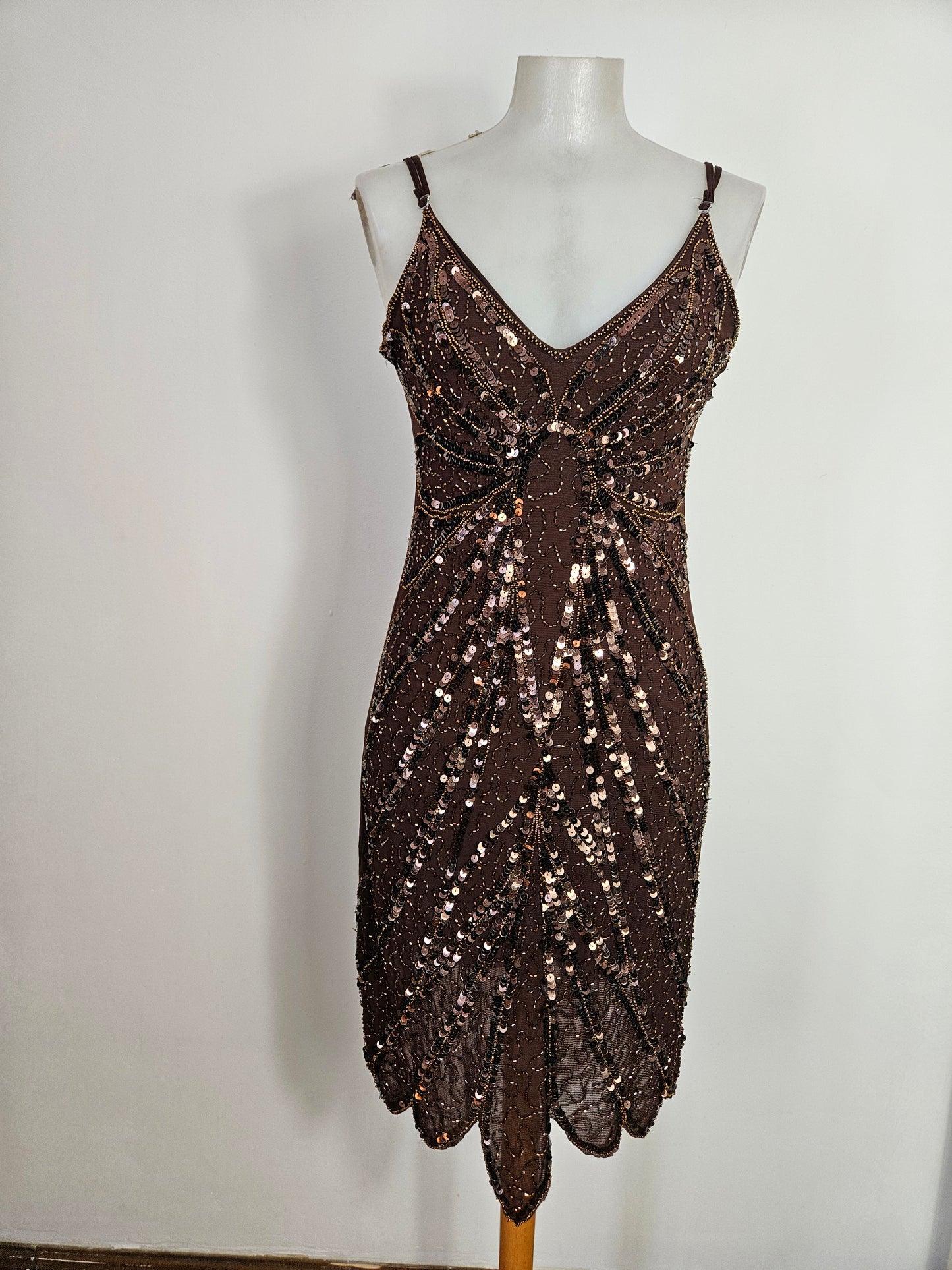 Vestido de gasa con lentejuelas Maner