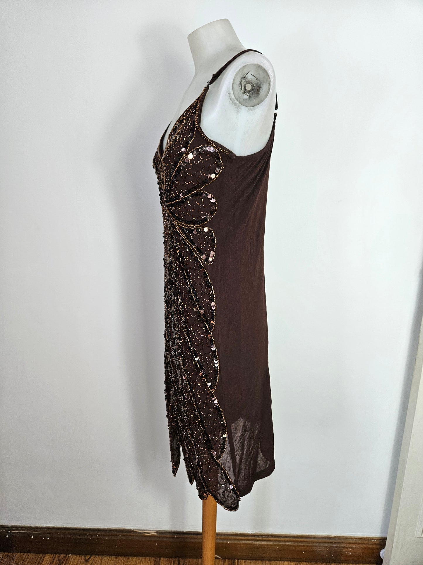 Vestido de gasa con lentejuelas Maner