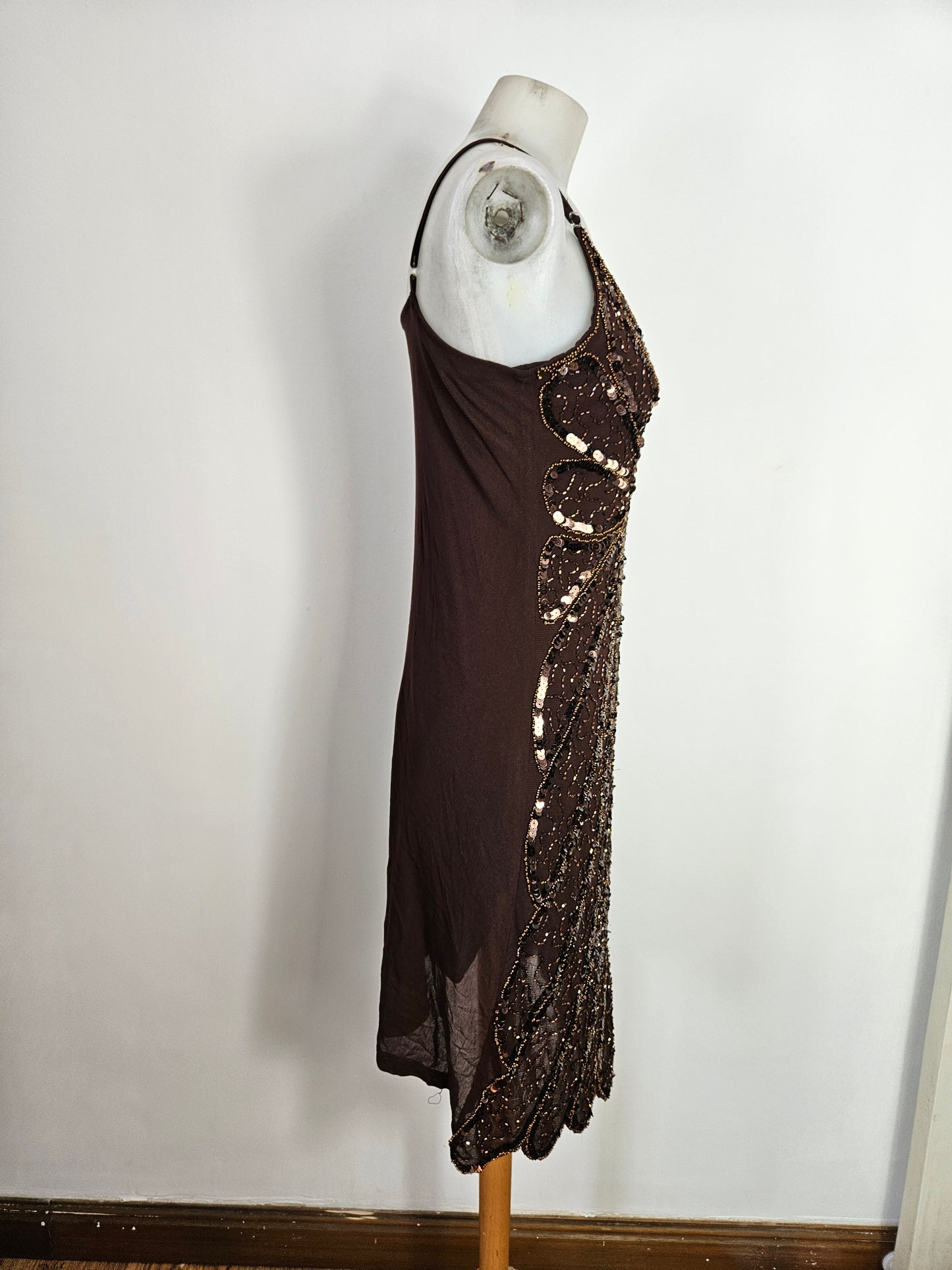 Vestido de gasa con lentejuelas Maner