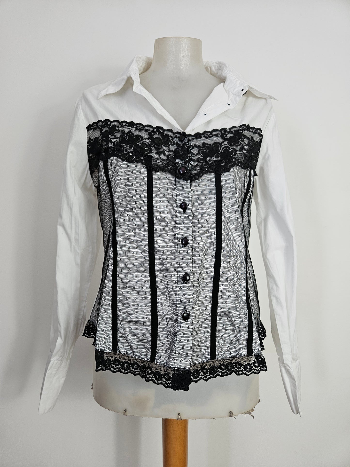 Chemise effet superposition avec dentelle