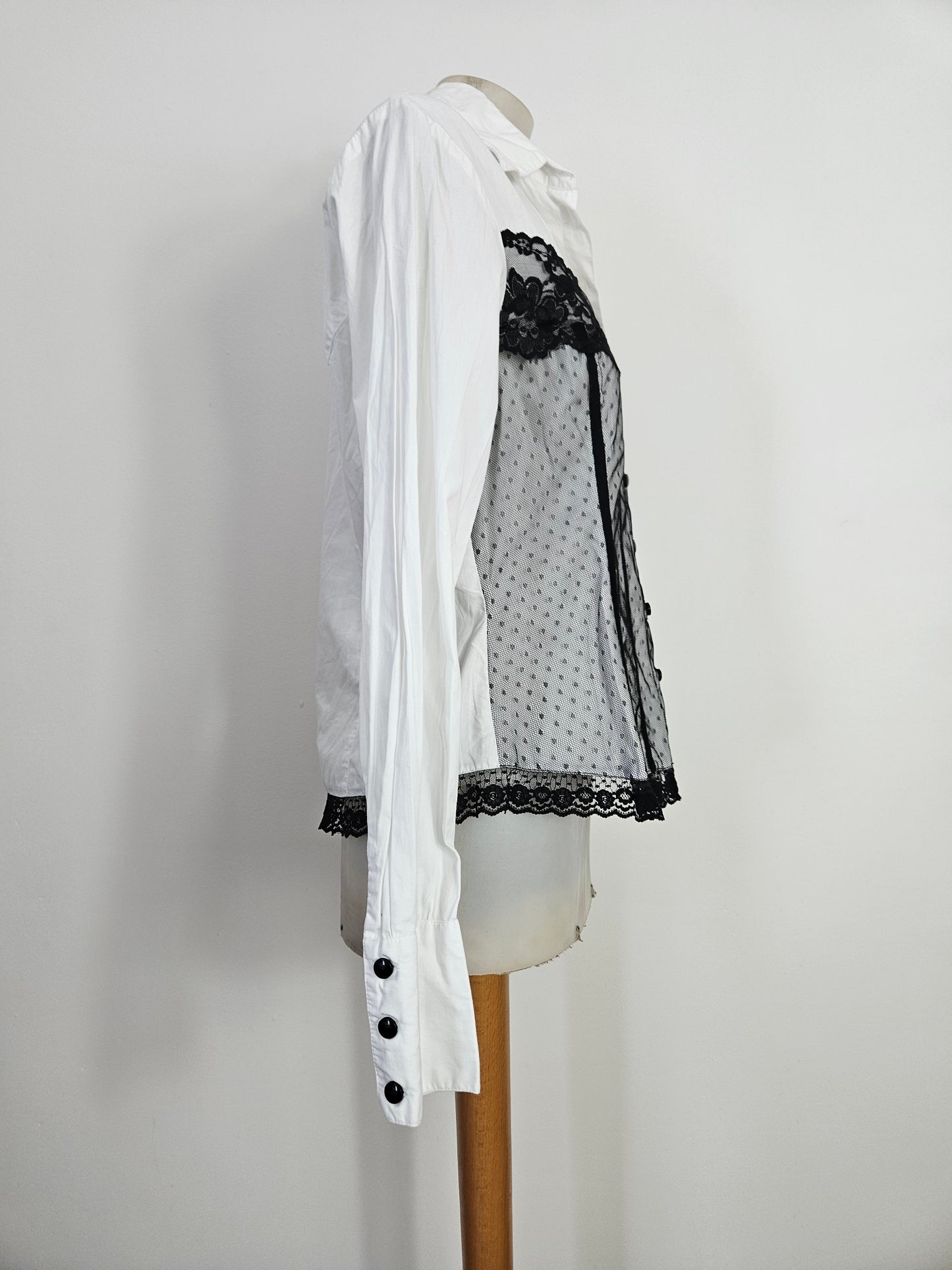Chemise effet superposition avec dentelle