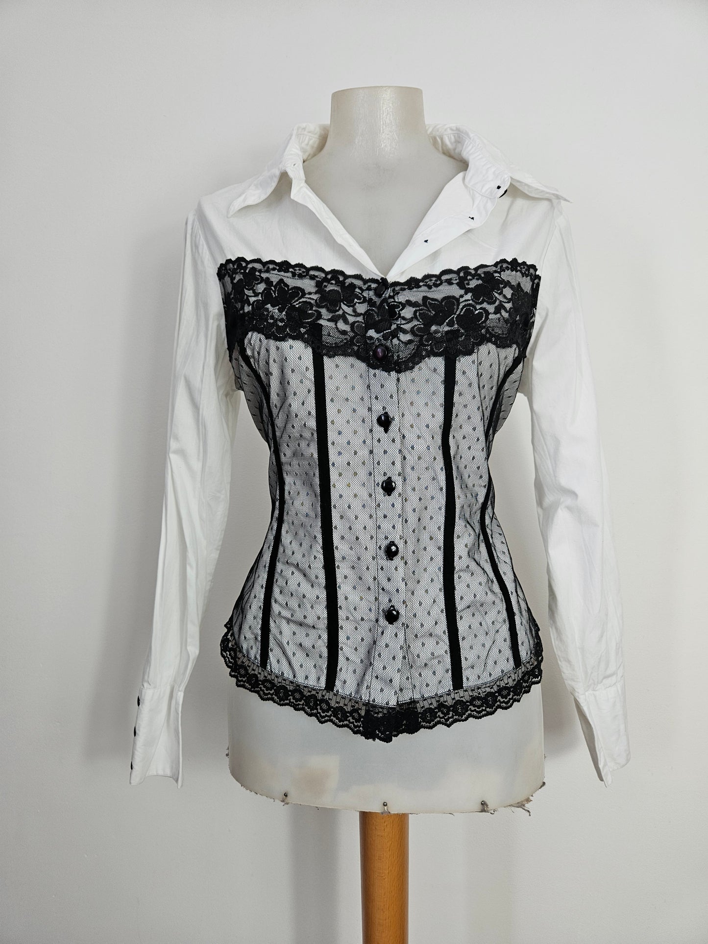 Chemise effet superposition avec dentelle