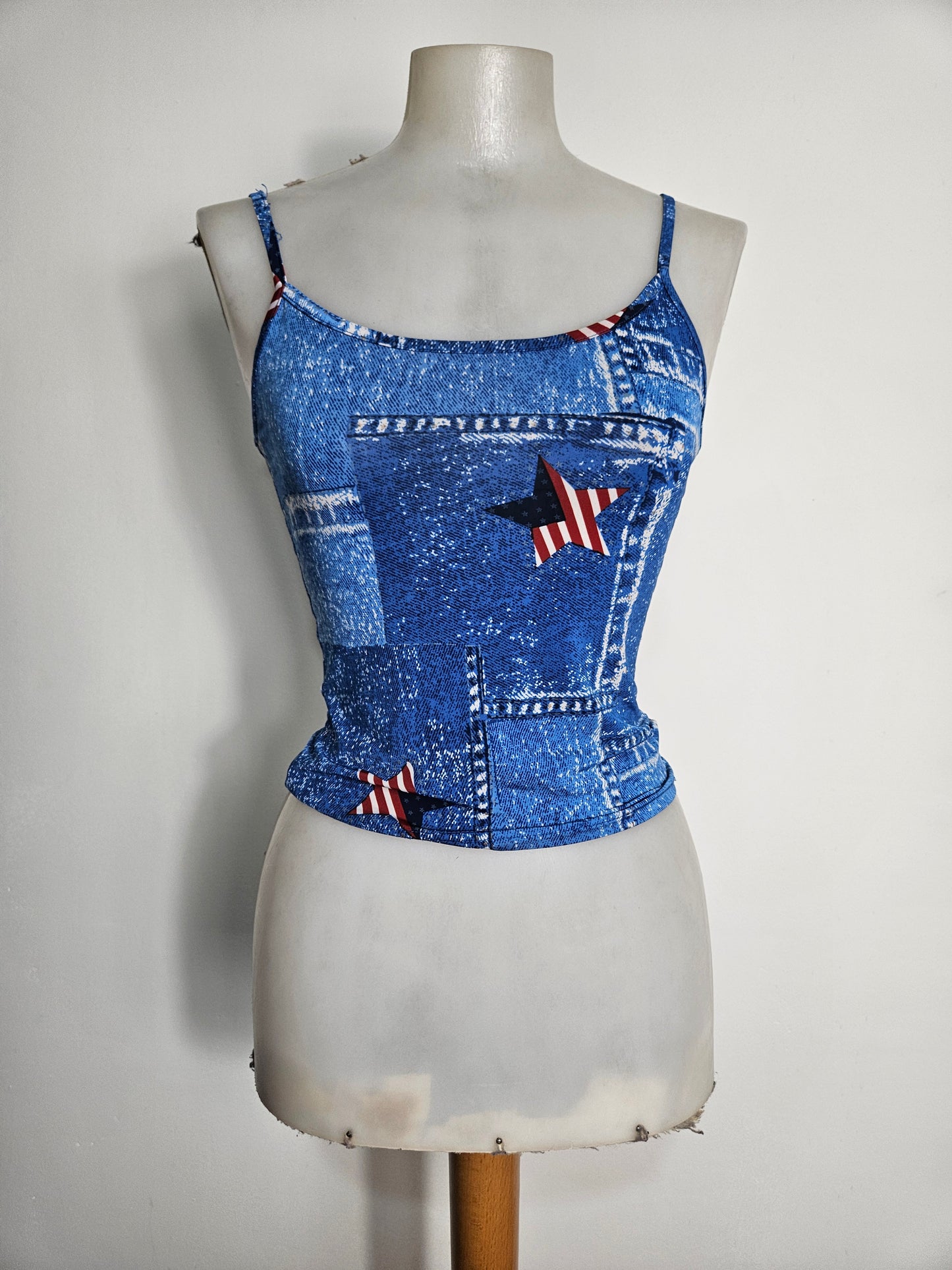 Haut motif denim