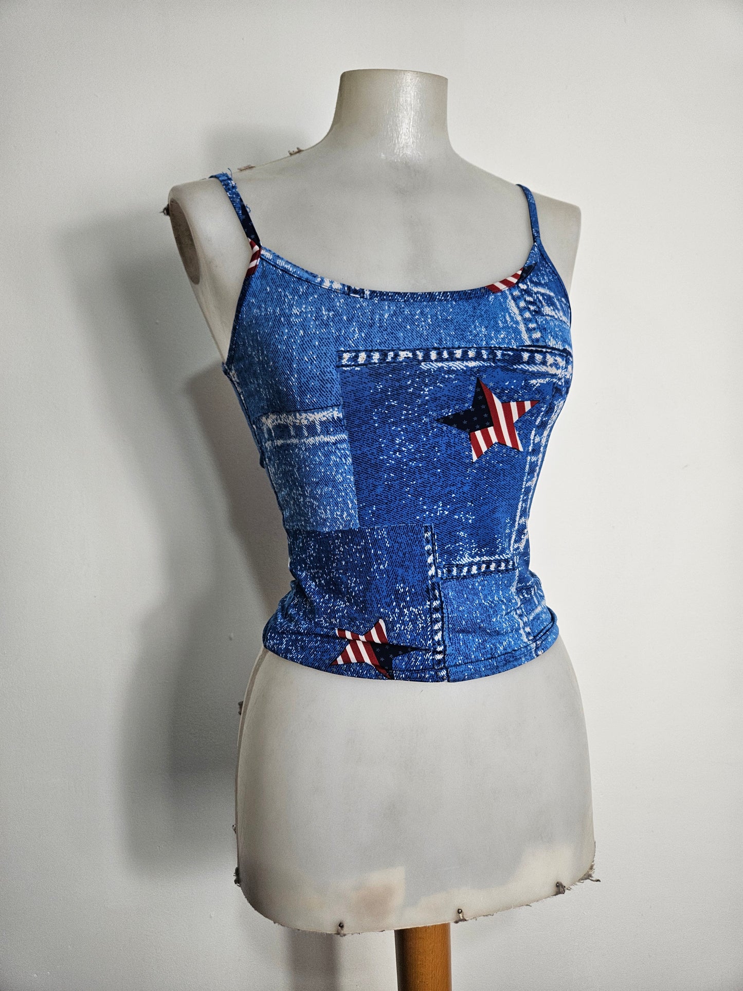 Haut motif denim