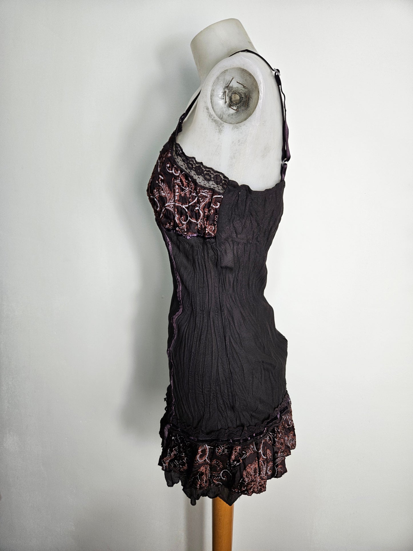 Haut asymétrique motifs velours ras