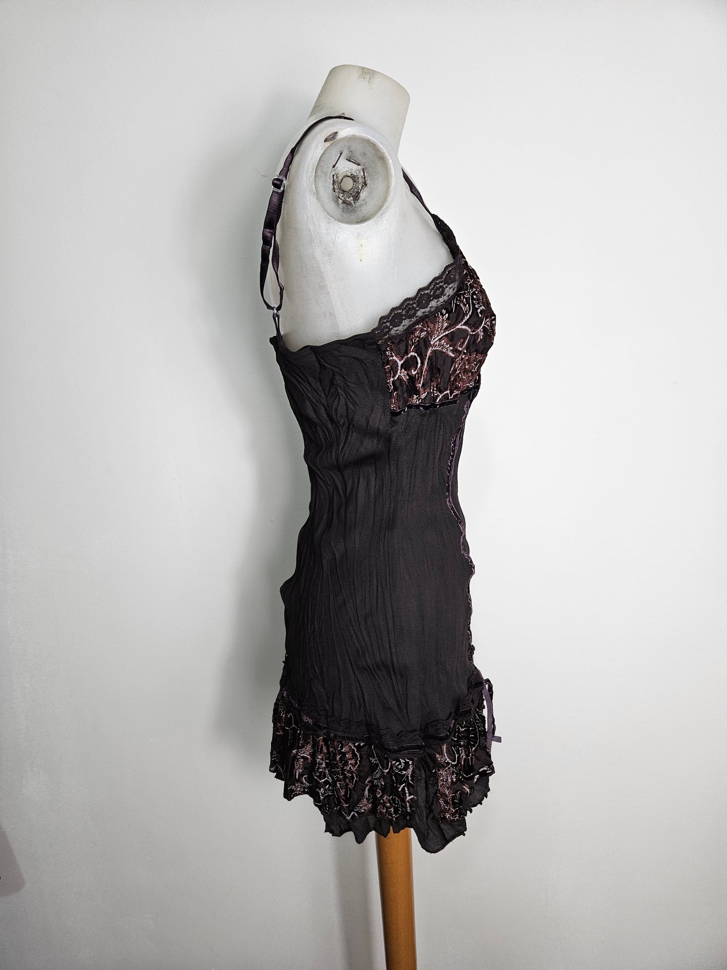 Haut asymétrique motifs velours ras