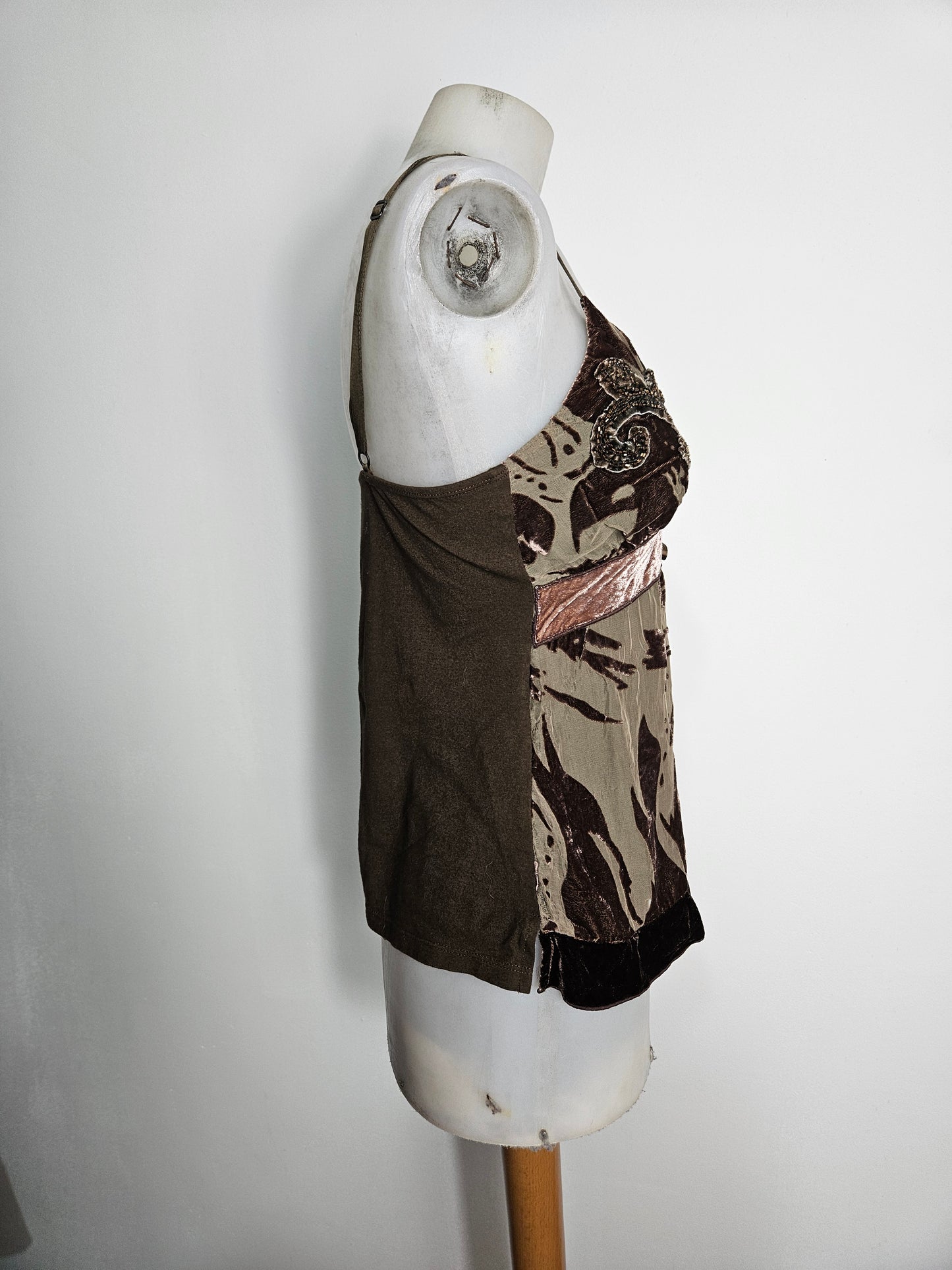 Embroidered silk top
