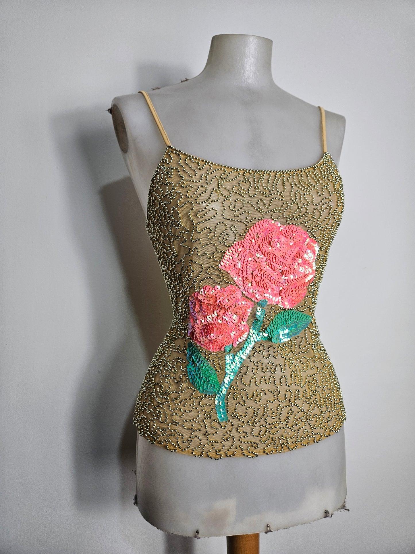 Embroidered voile top