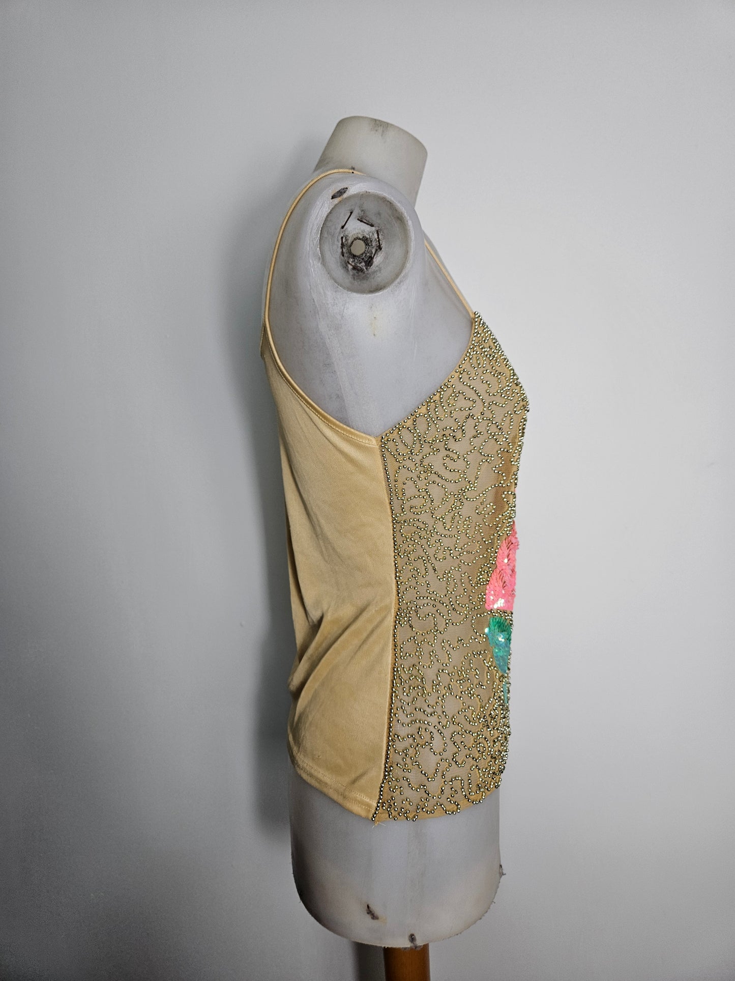Embroidered voile top