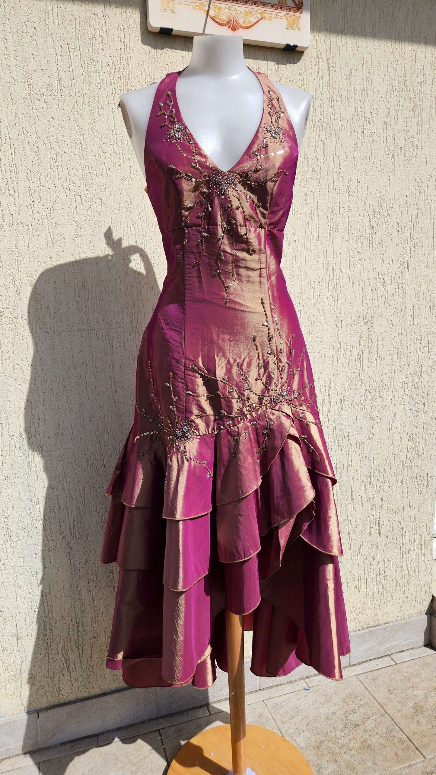 Robe dos nu irisée