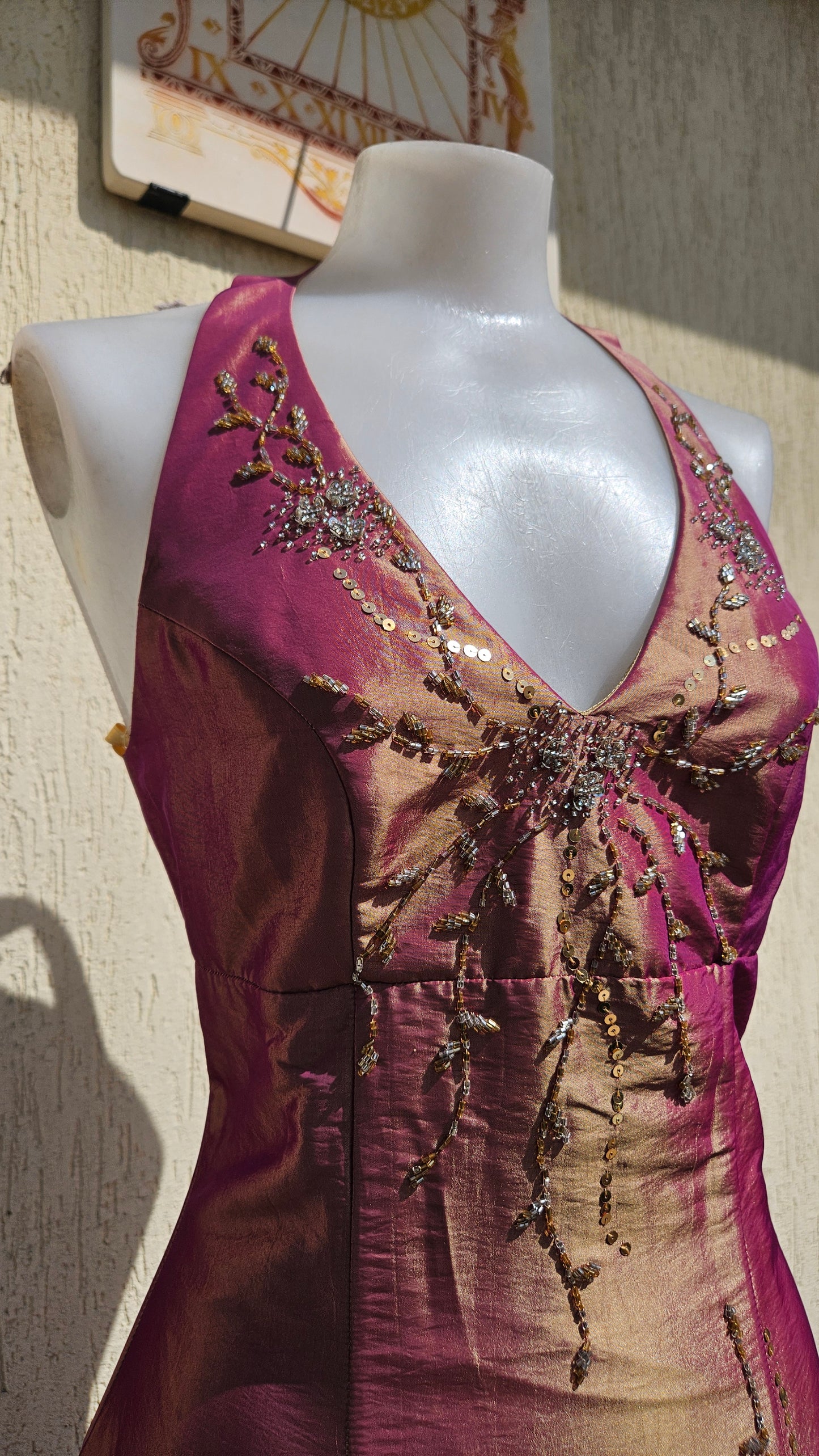 Robe dos nu irisée