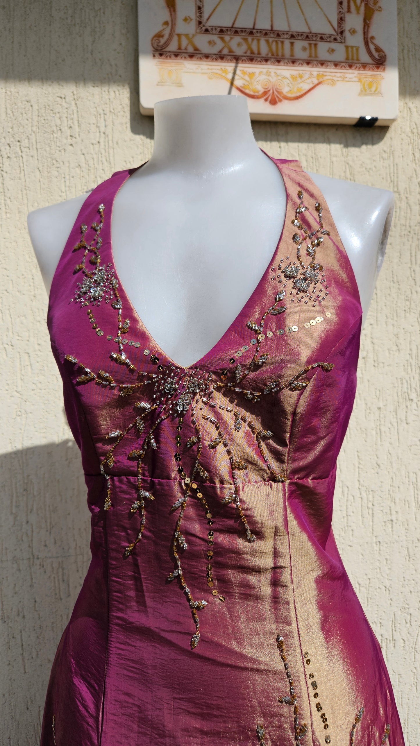 Robe dos nu irisée
