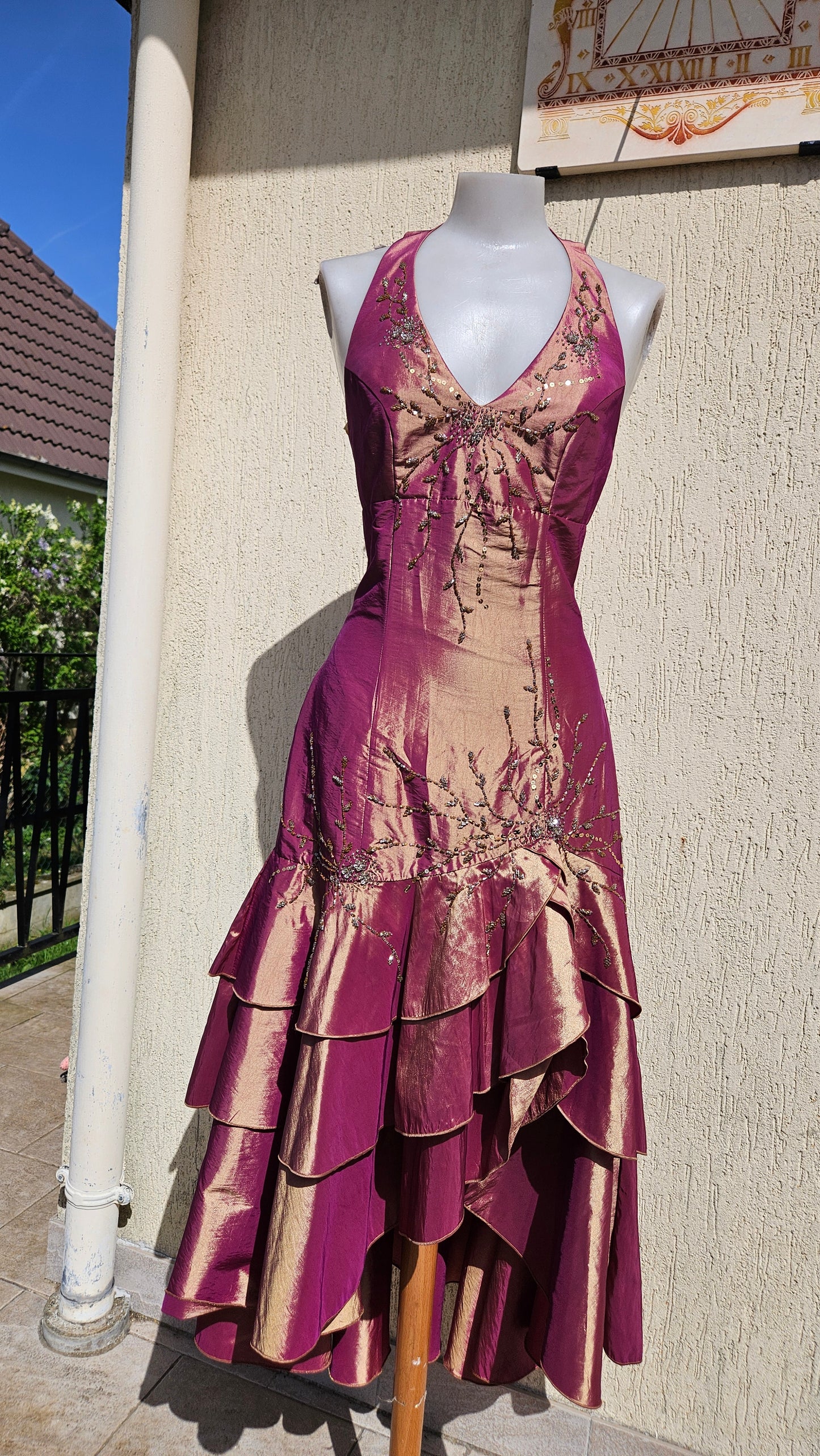 Robe dos nu irisée