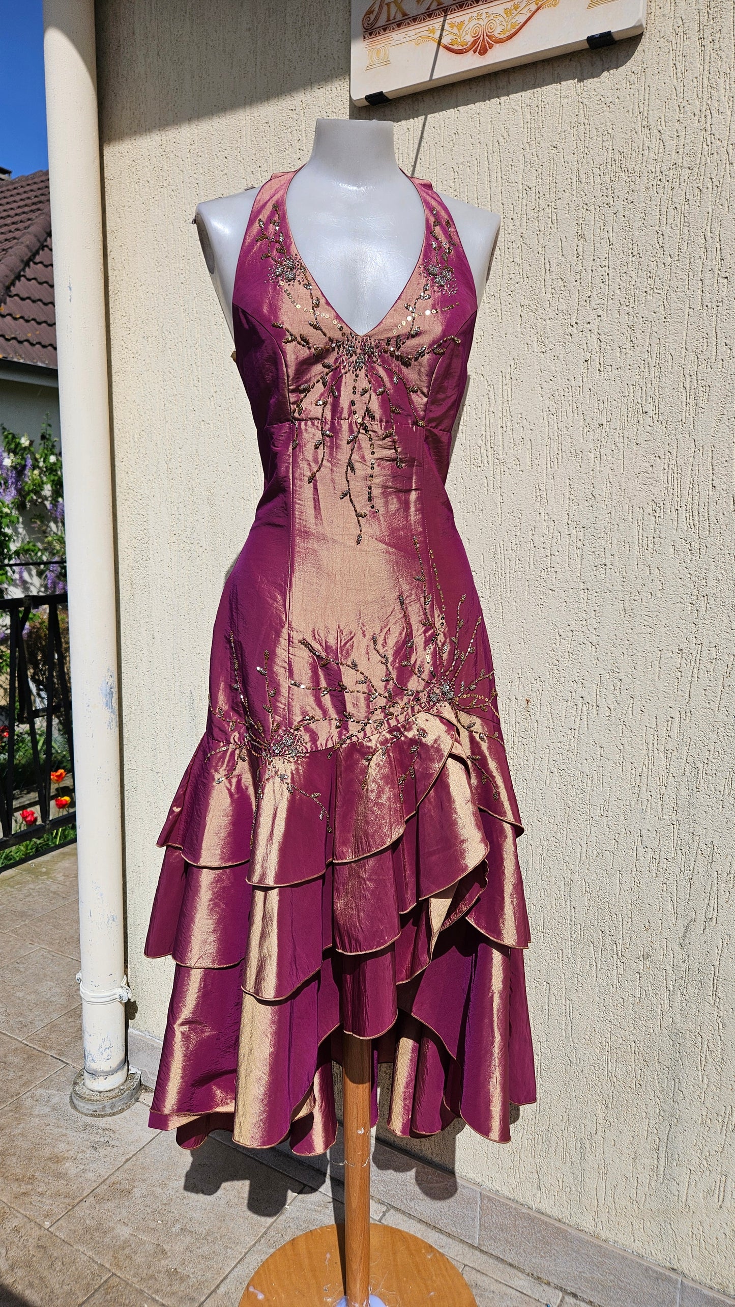 Robe dos nu irisée