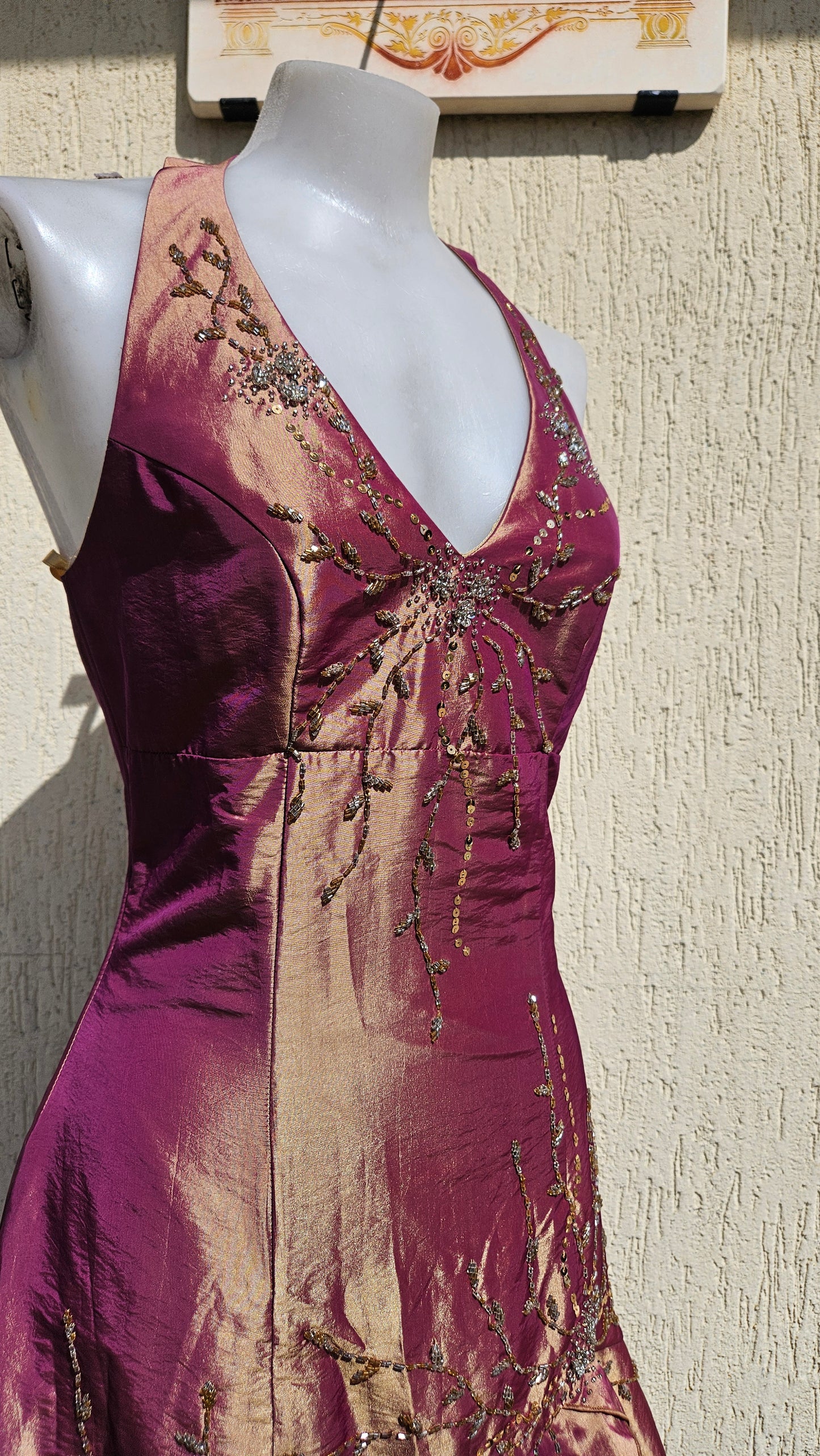 Robe dos nu irisée