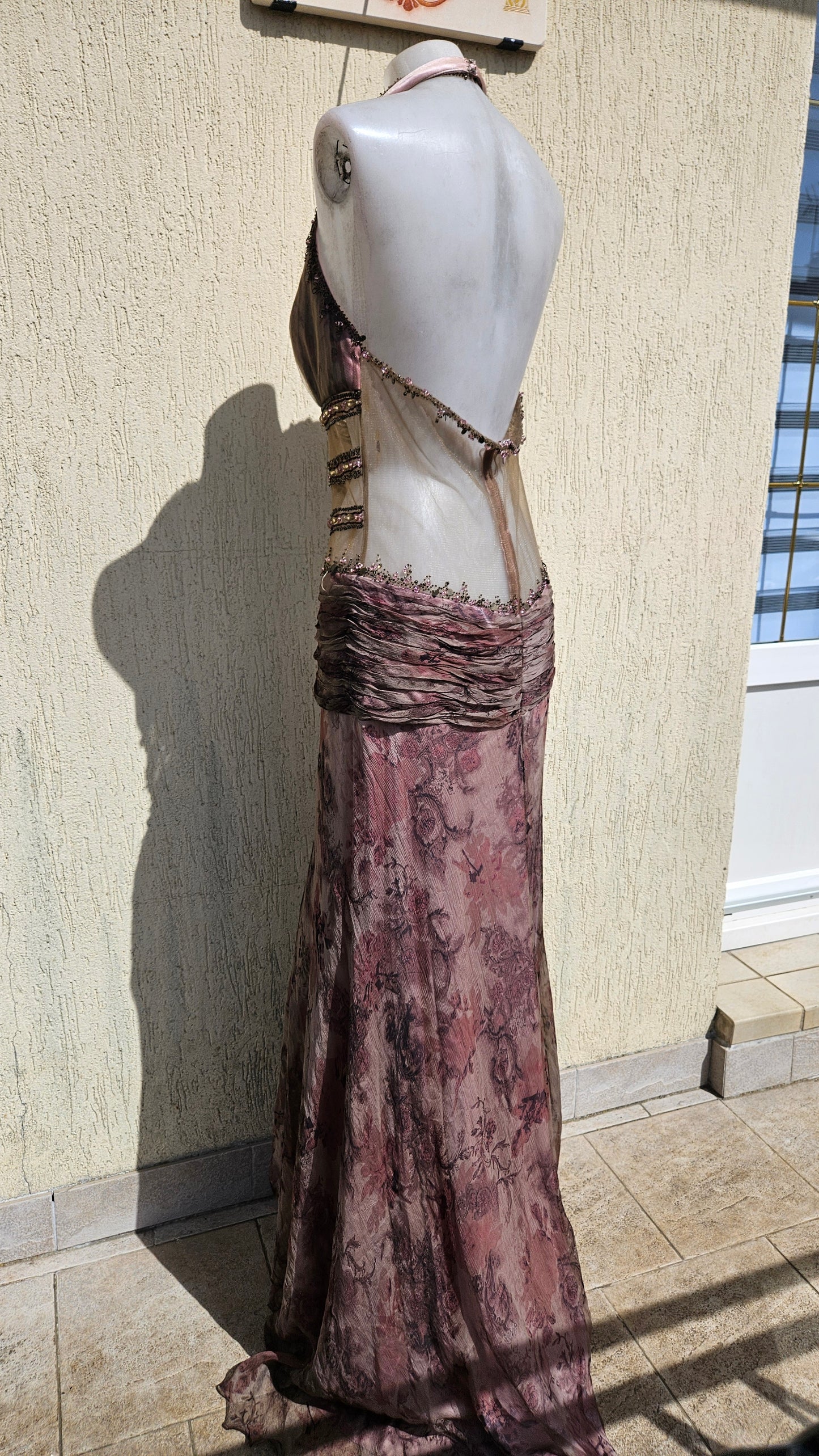 Maxime taupe silk dress