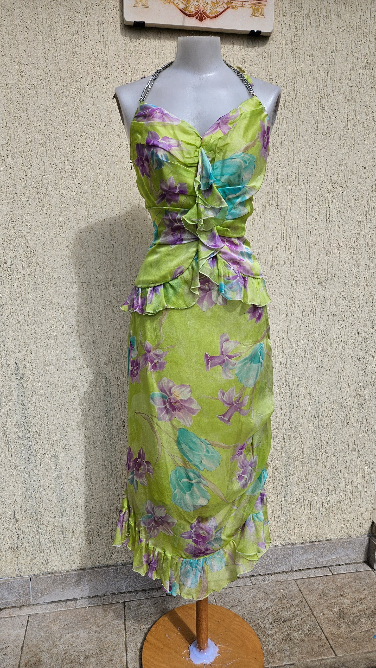 Ensemble vert en soie