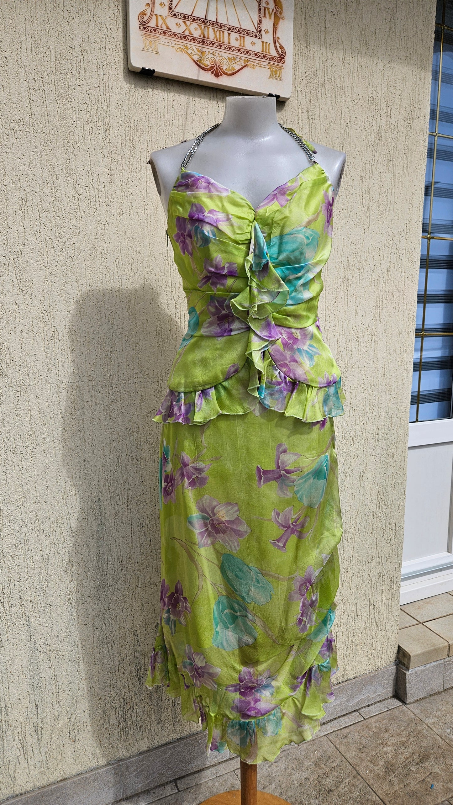 Ensemble vert en soie