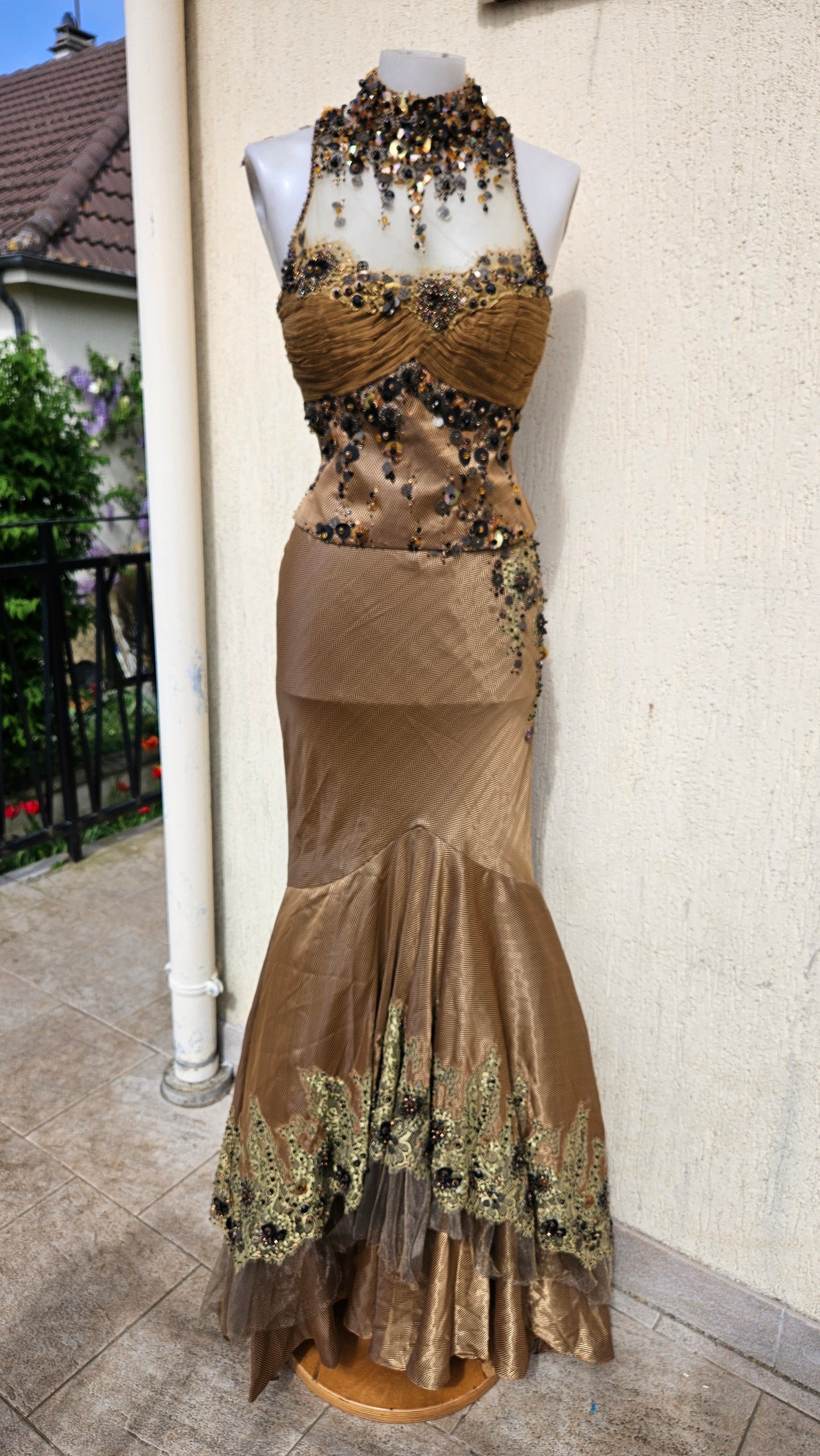 Conjunto de noche marrón