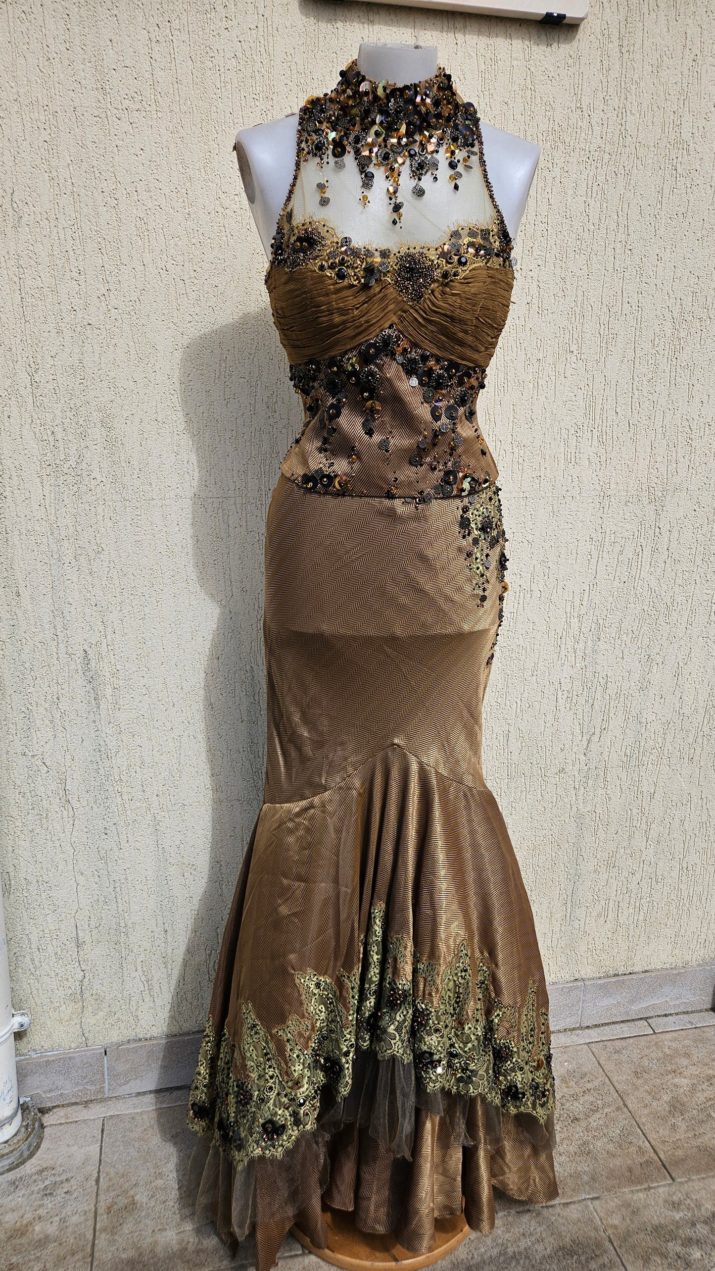 Conjunto de noche marrón
