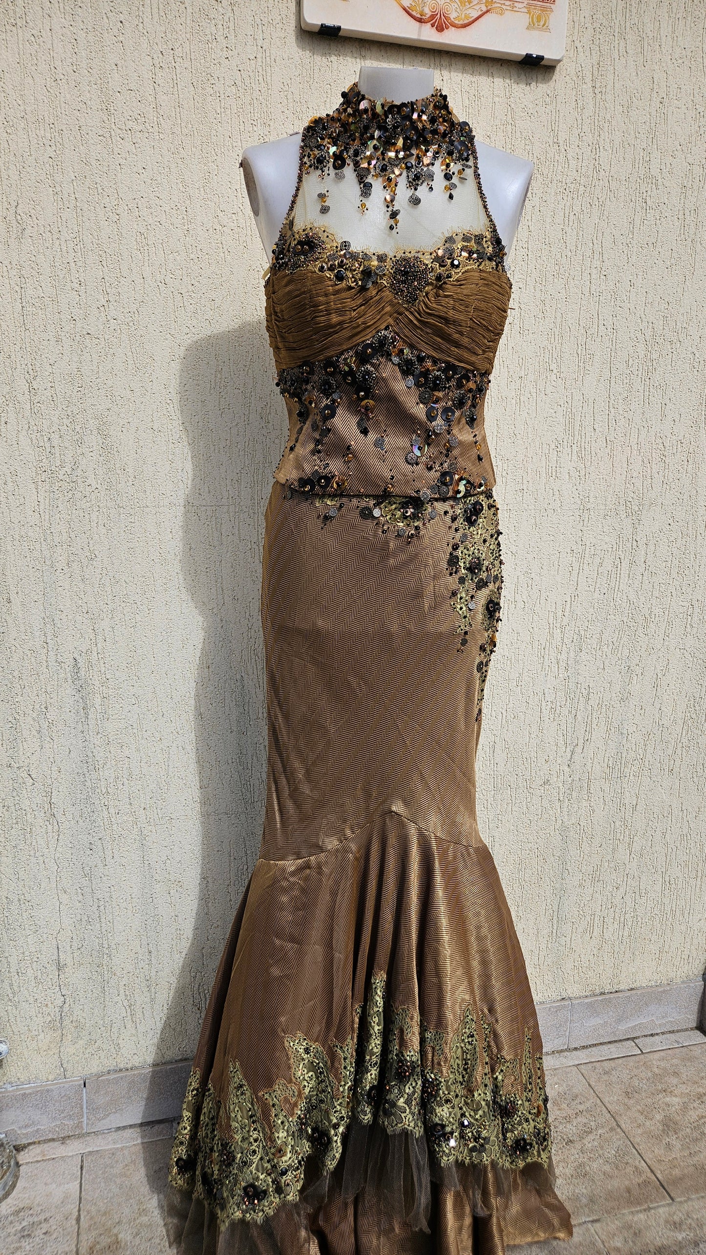Conjunto de noche marrón