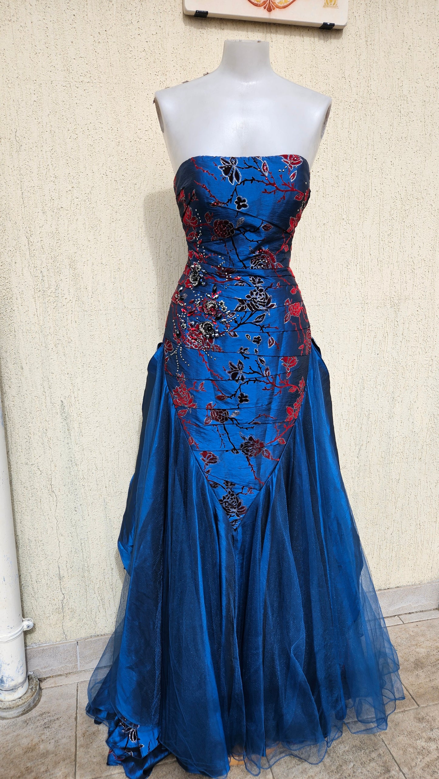 Maxi robe bustier bleue