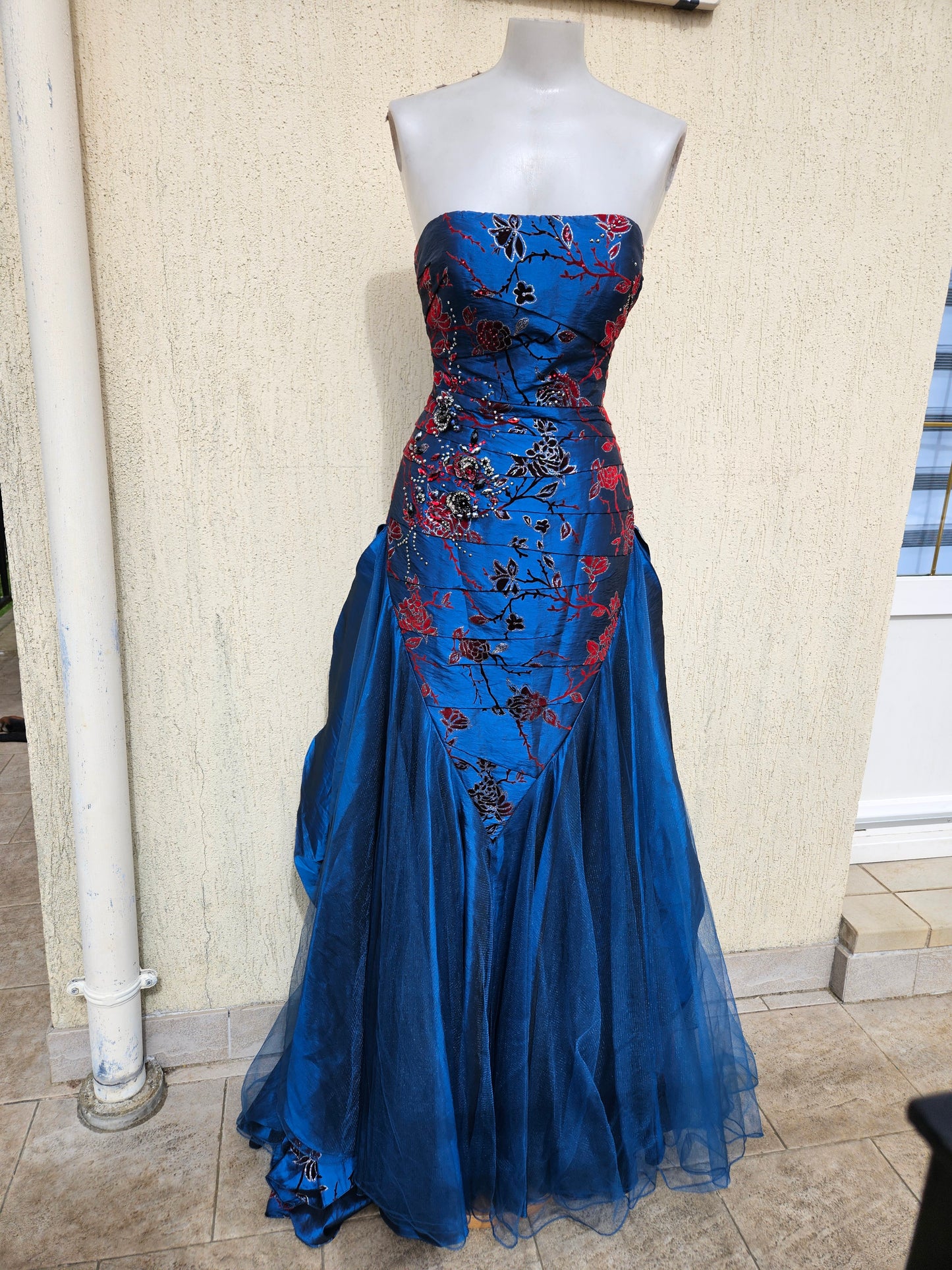 Maxi robe bustier bleue
