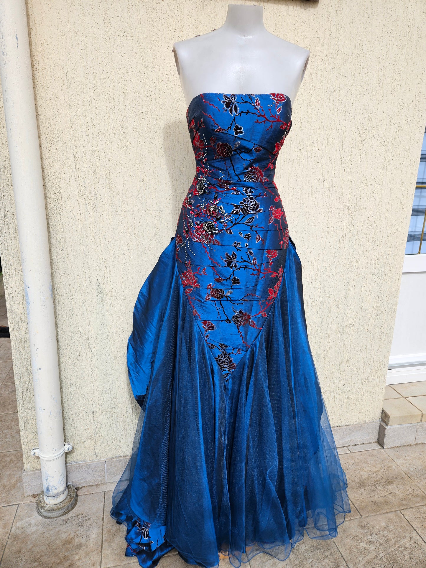 Maxi robe bustier bleue