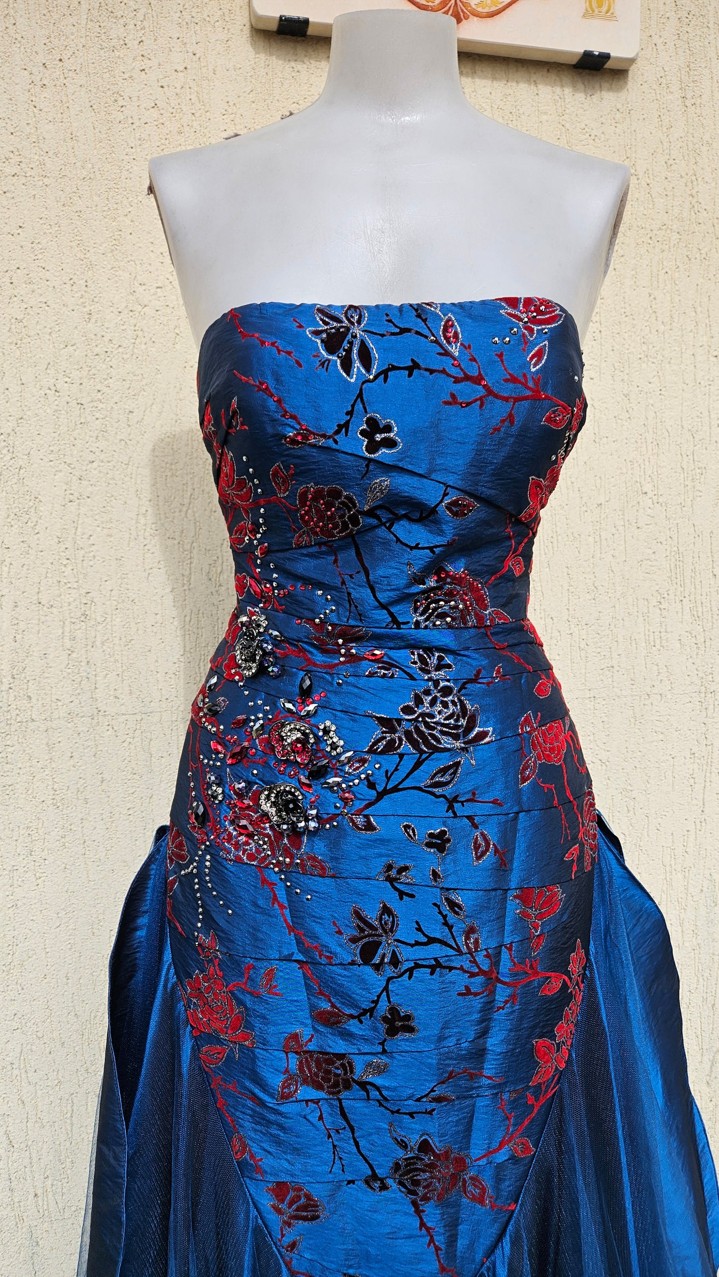Maxi robe bustier bleue
