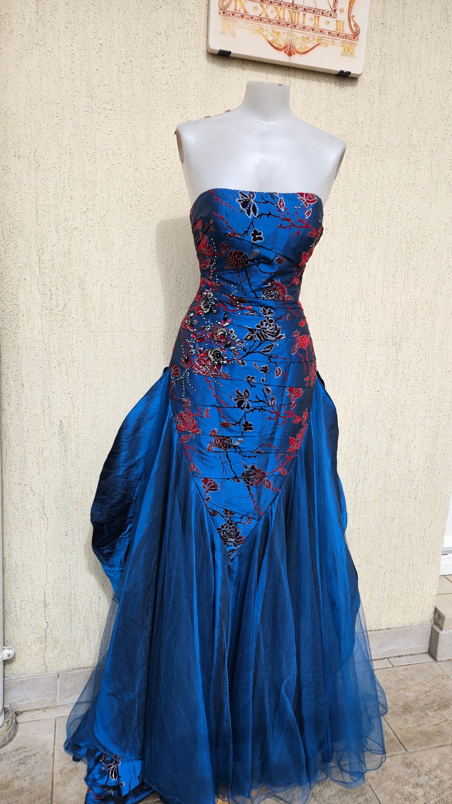 Maxi robe bustier bleue