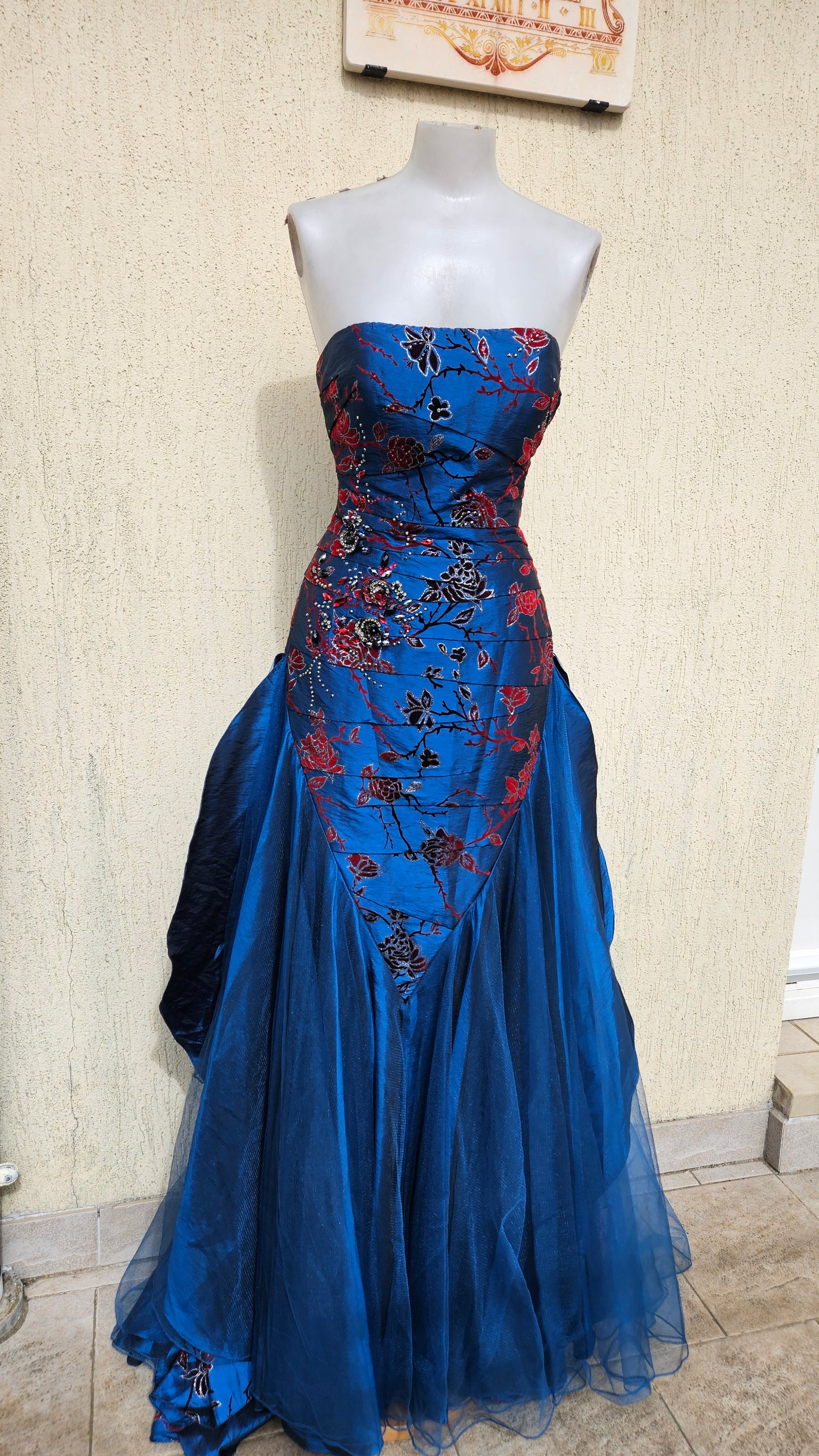 Maxi robe bustier bleue