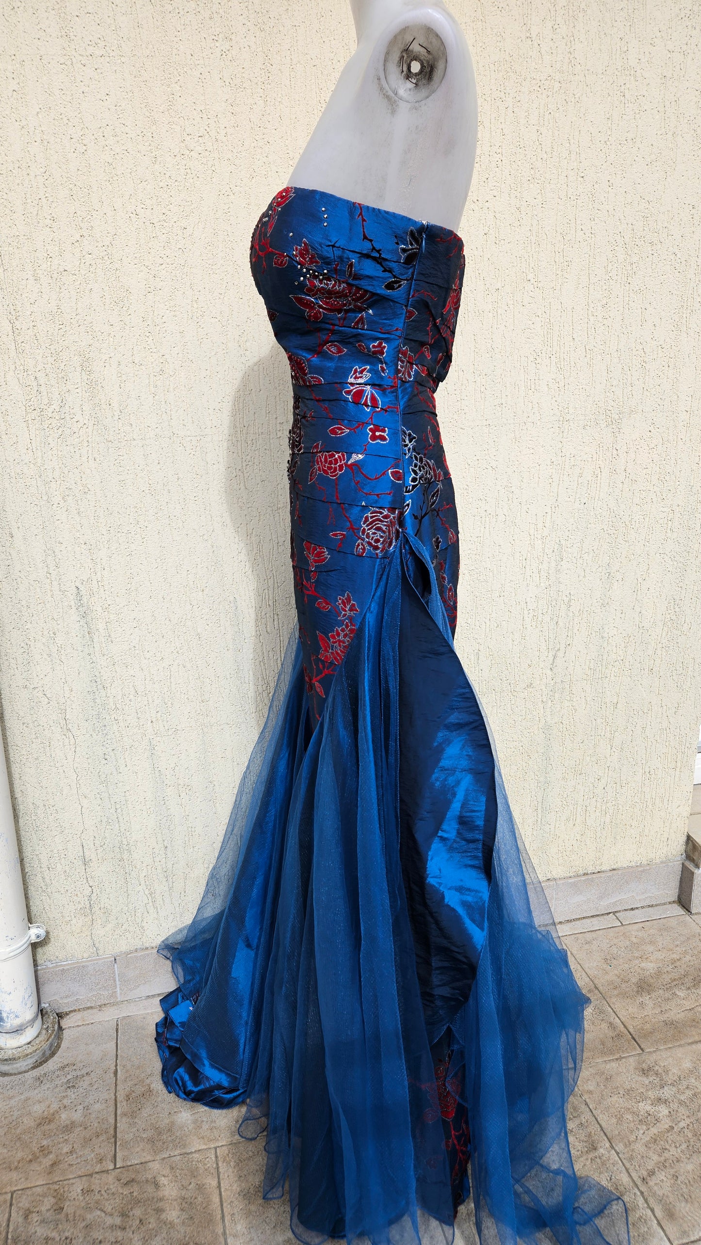 Maxi robe bustier bleue